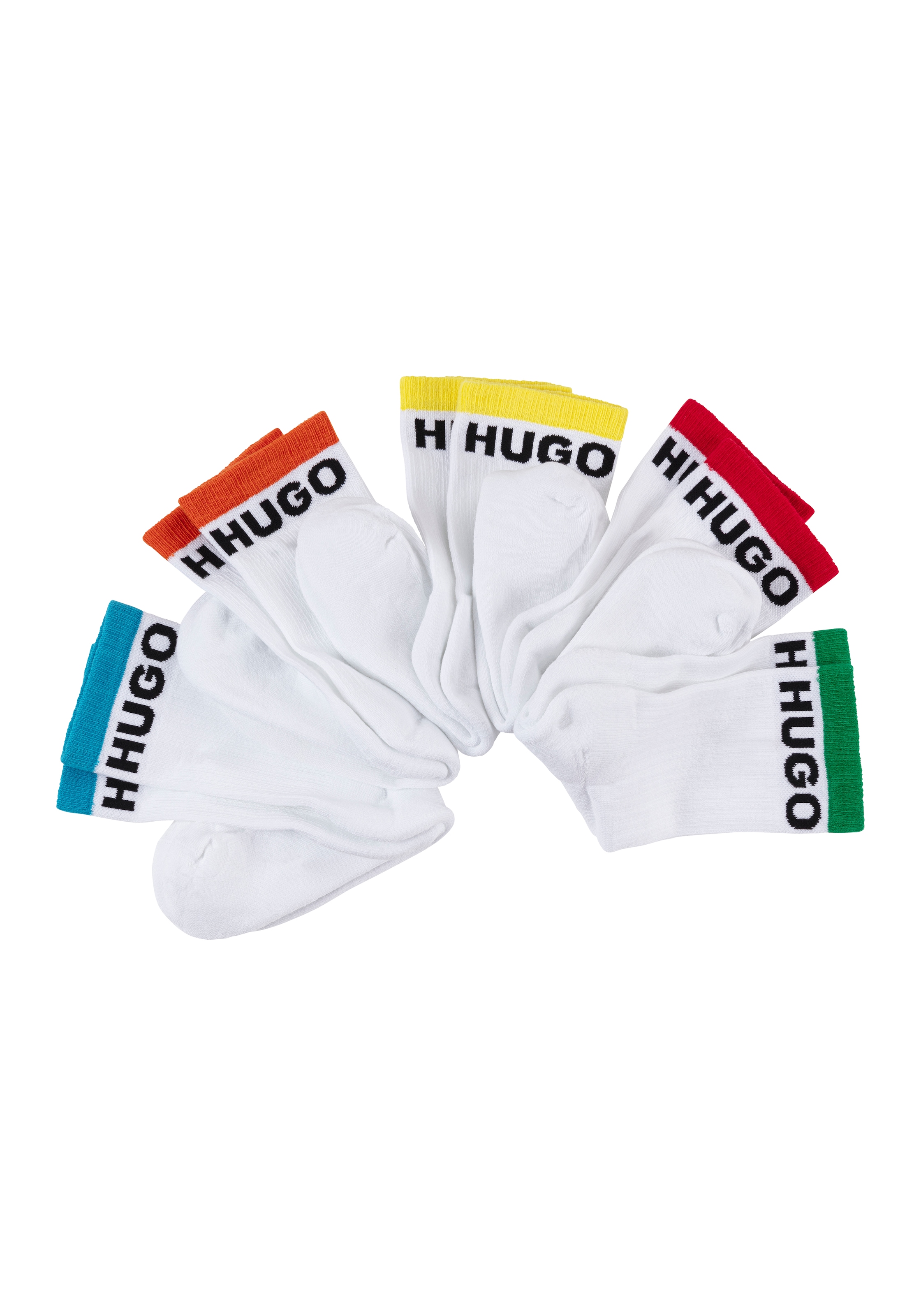 HUGO Underwear Socken »5P QS RAINBOW CC W«, (Packung, 5 Paar, 5er), mit kontrastfarbenen Streifen