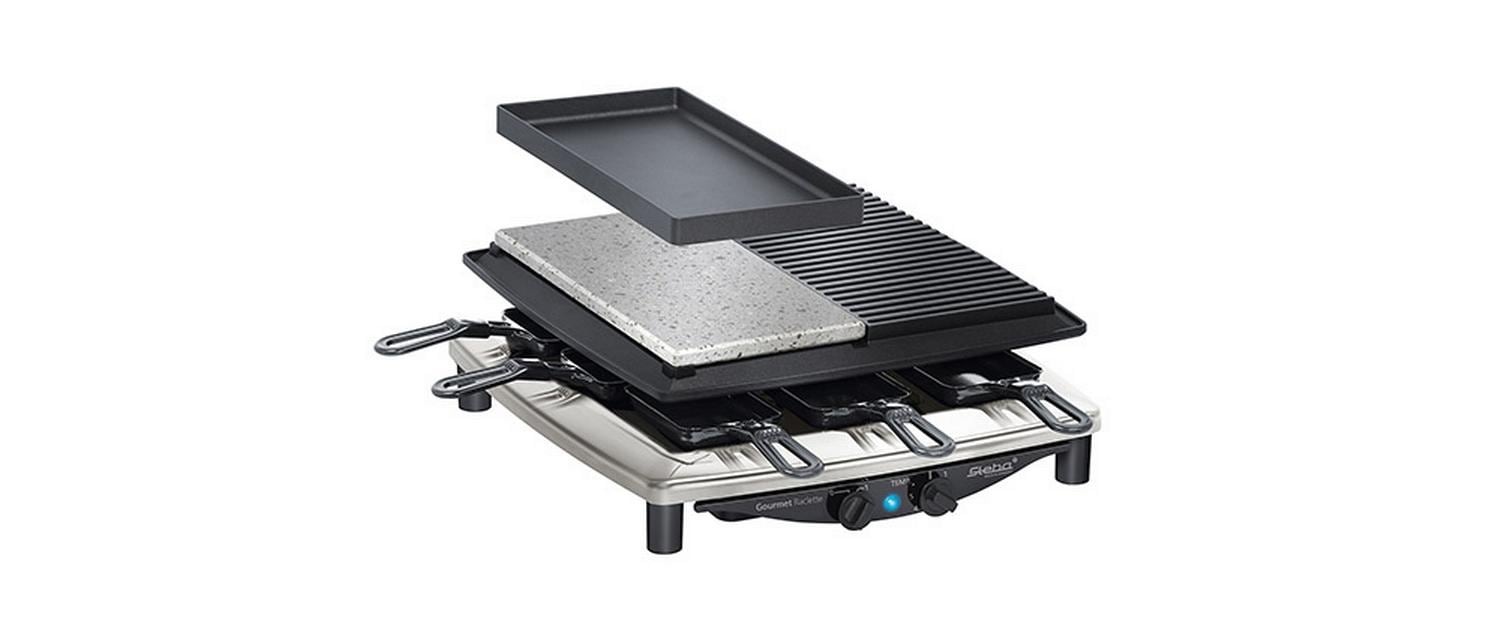 Steba Raclette "Steba Raclette RC4 Plus Deluxe Chrom Schwarz, 1450 W"