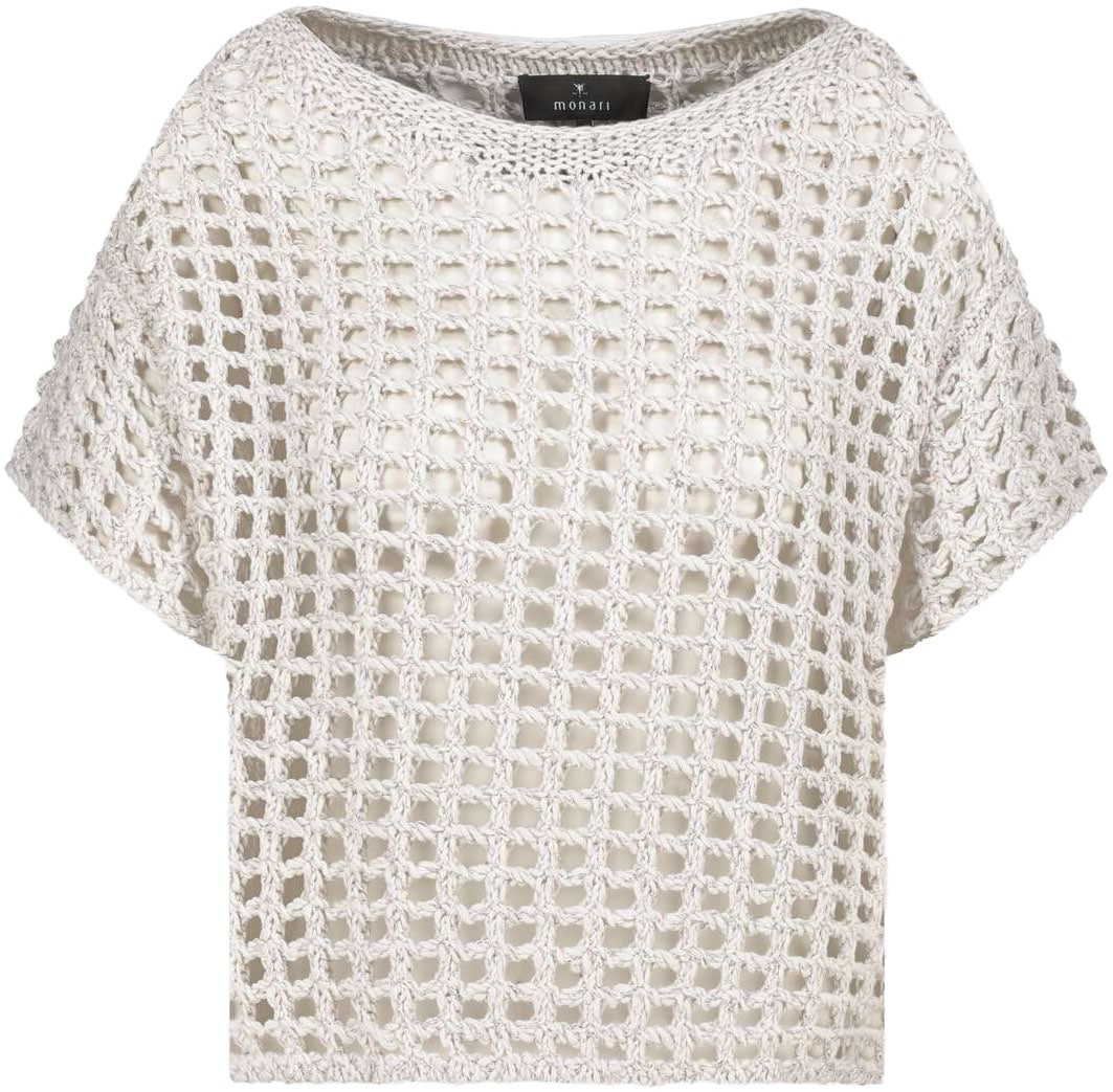 Monari Strickpullover »Pullover Ajour«, Mit Rundhalsausschnitt