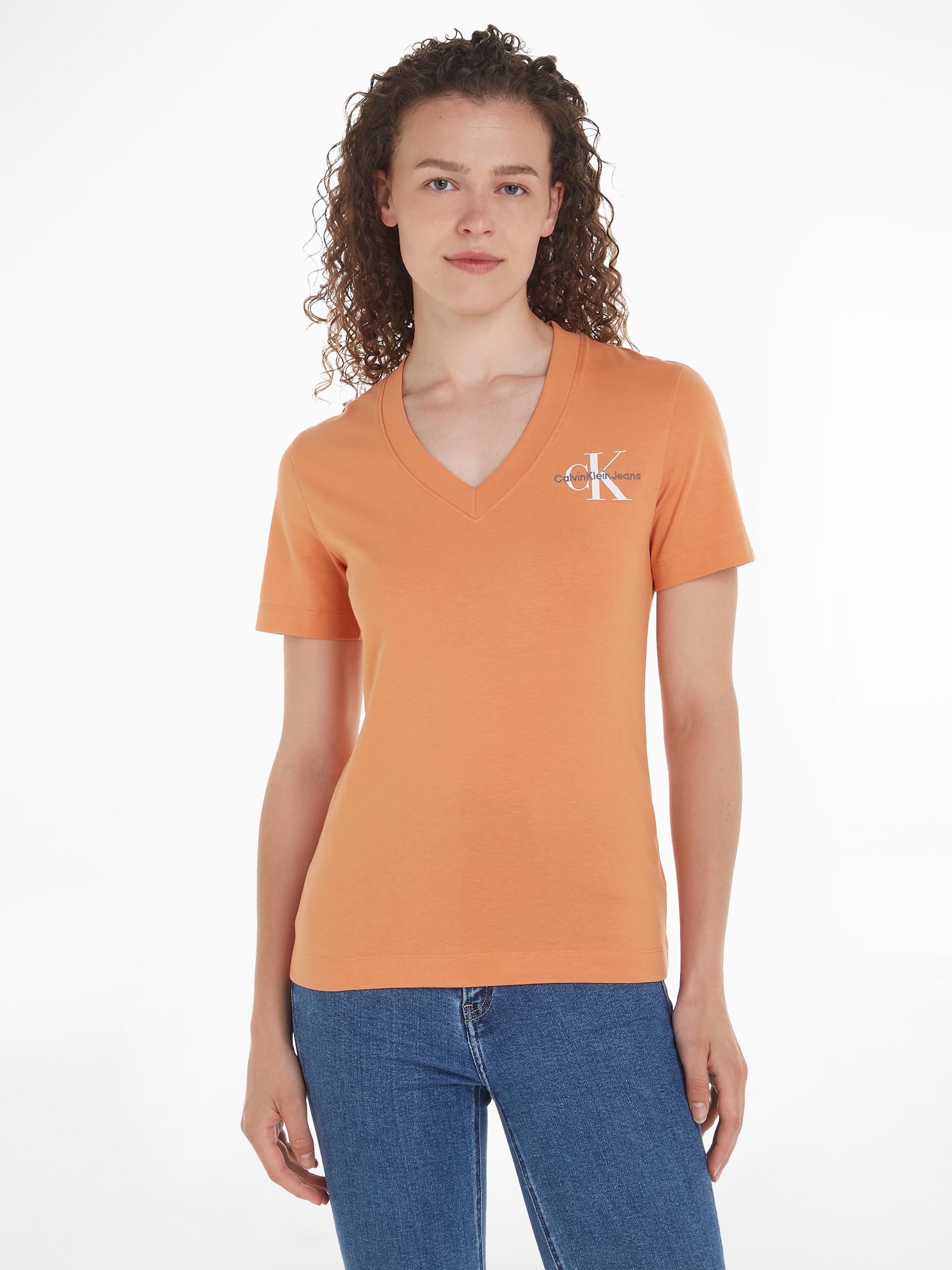bei »MONOLOGO TEE«, V-Shirt Logodruck bestellen V-NECK mit Schweiz Jelmoli-Versand Calvin online SLIM Klein Jeans