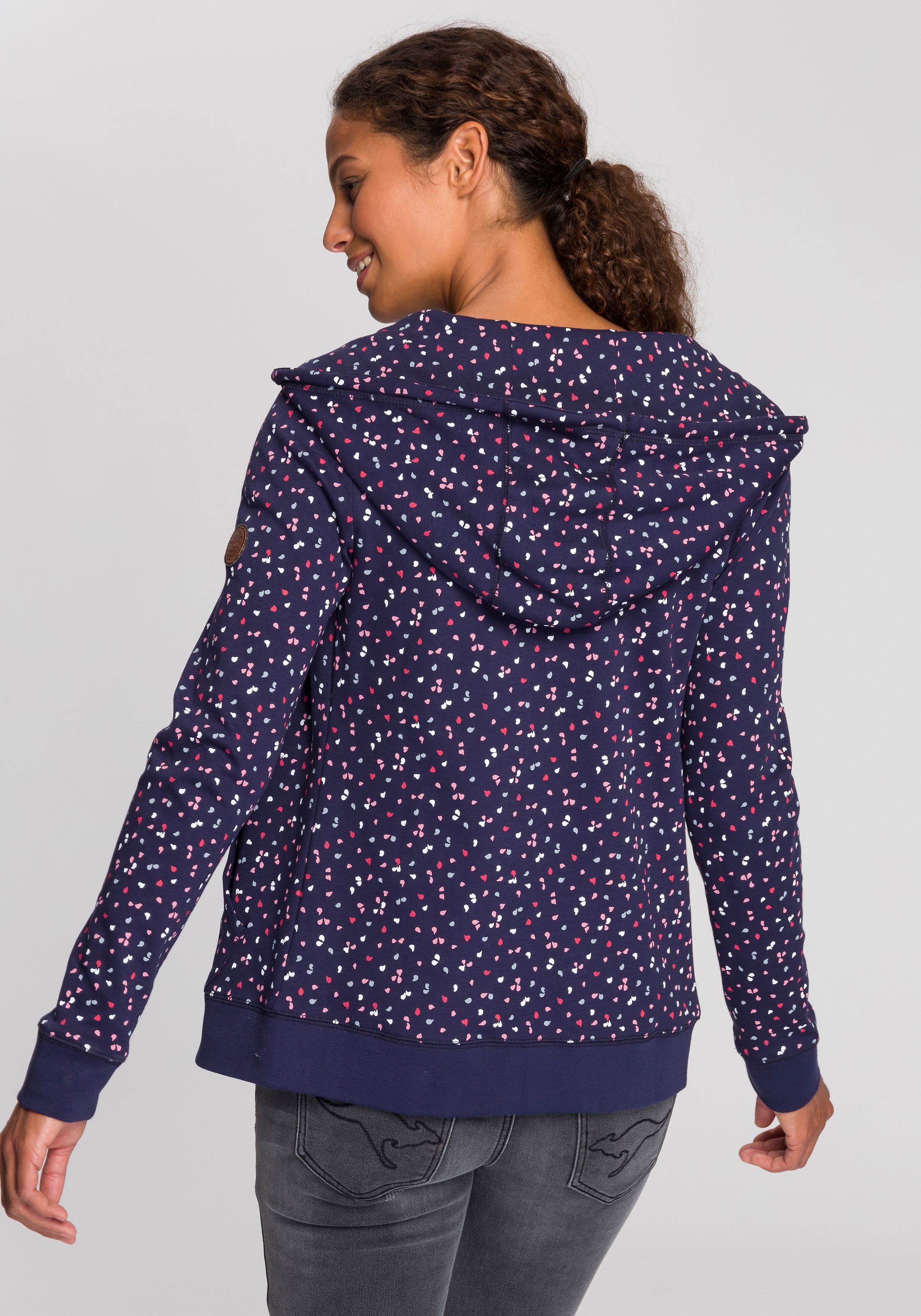 KangaROOS Kapuzensweatjacke, mit sportlichem Minimal-Print