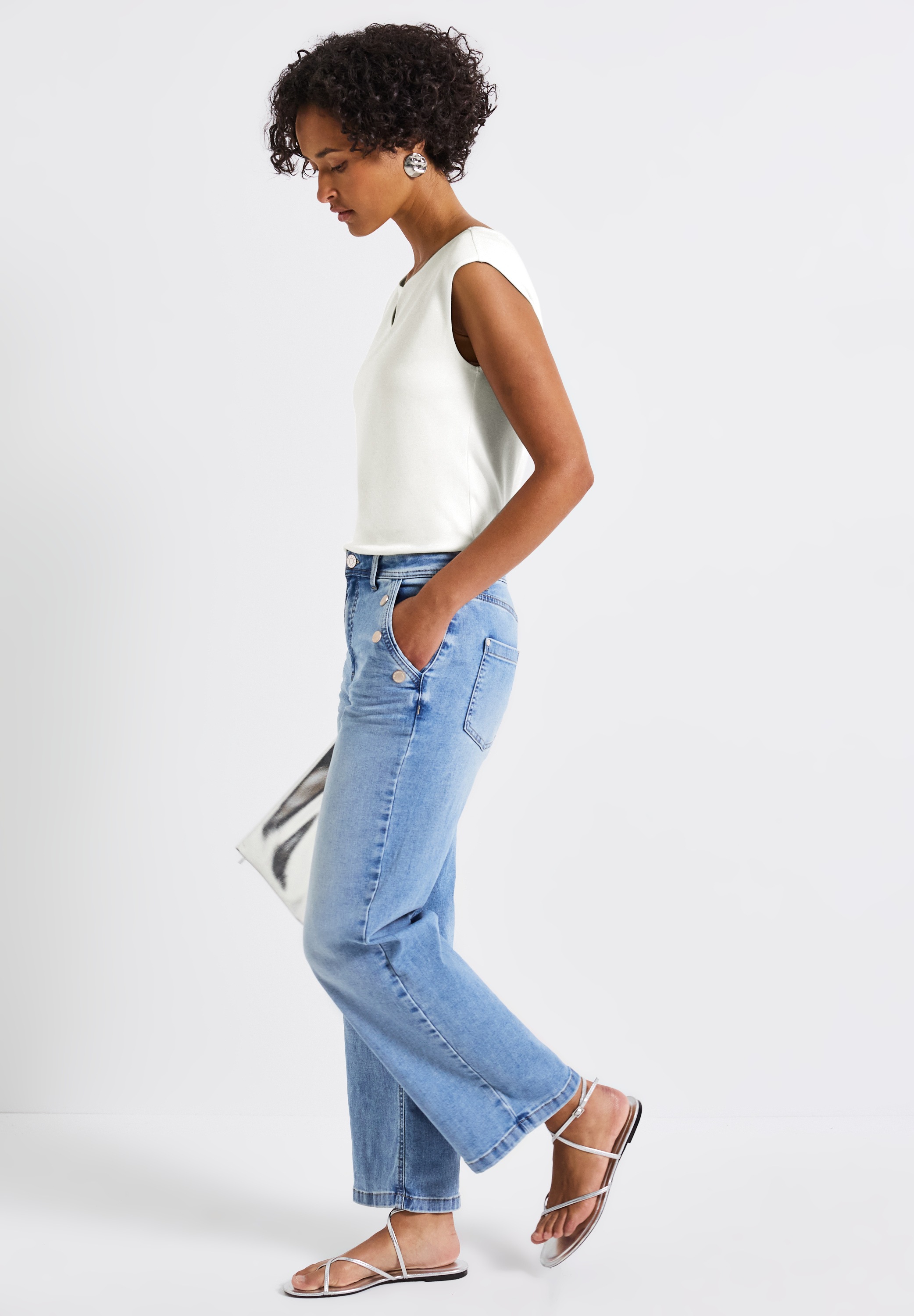STREET ONE Shirttop »Style ADA«, Rundhals mit Cut-Out-Detail