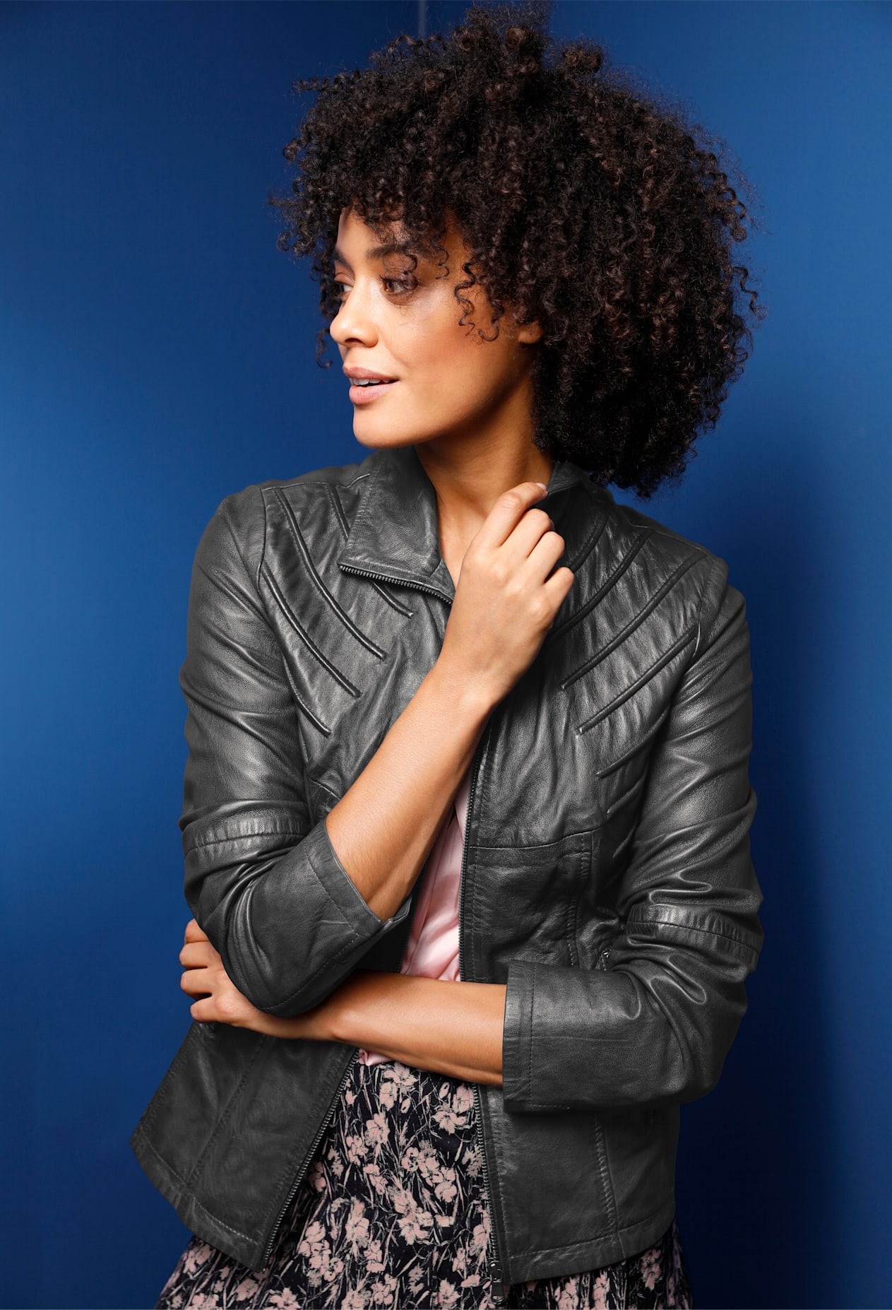 Mainpol Lederjacke ohne Kapuze