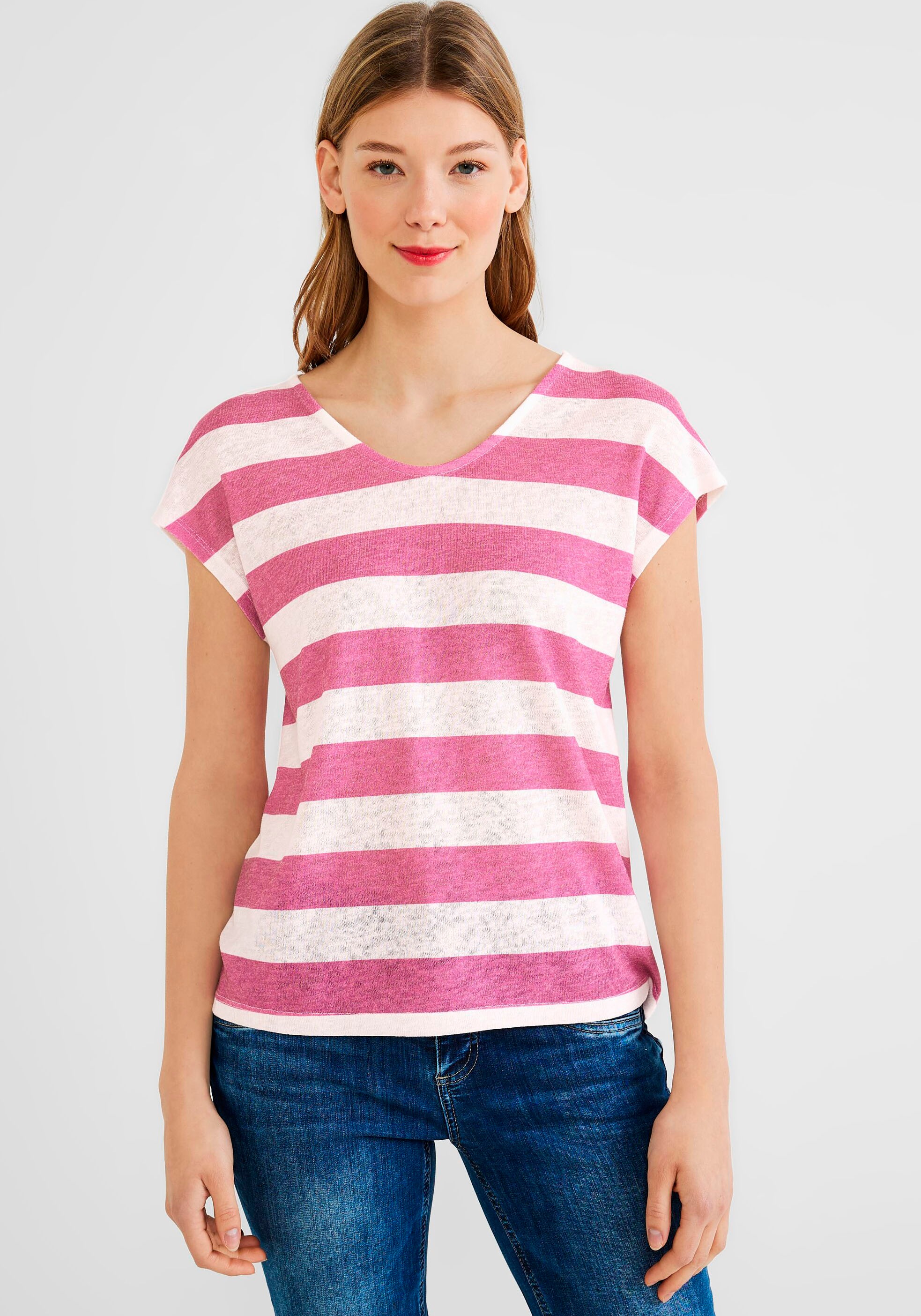 STREET ONE Kurzarmshirt, in gestreifter Optik kaufen