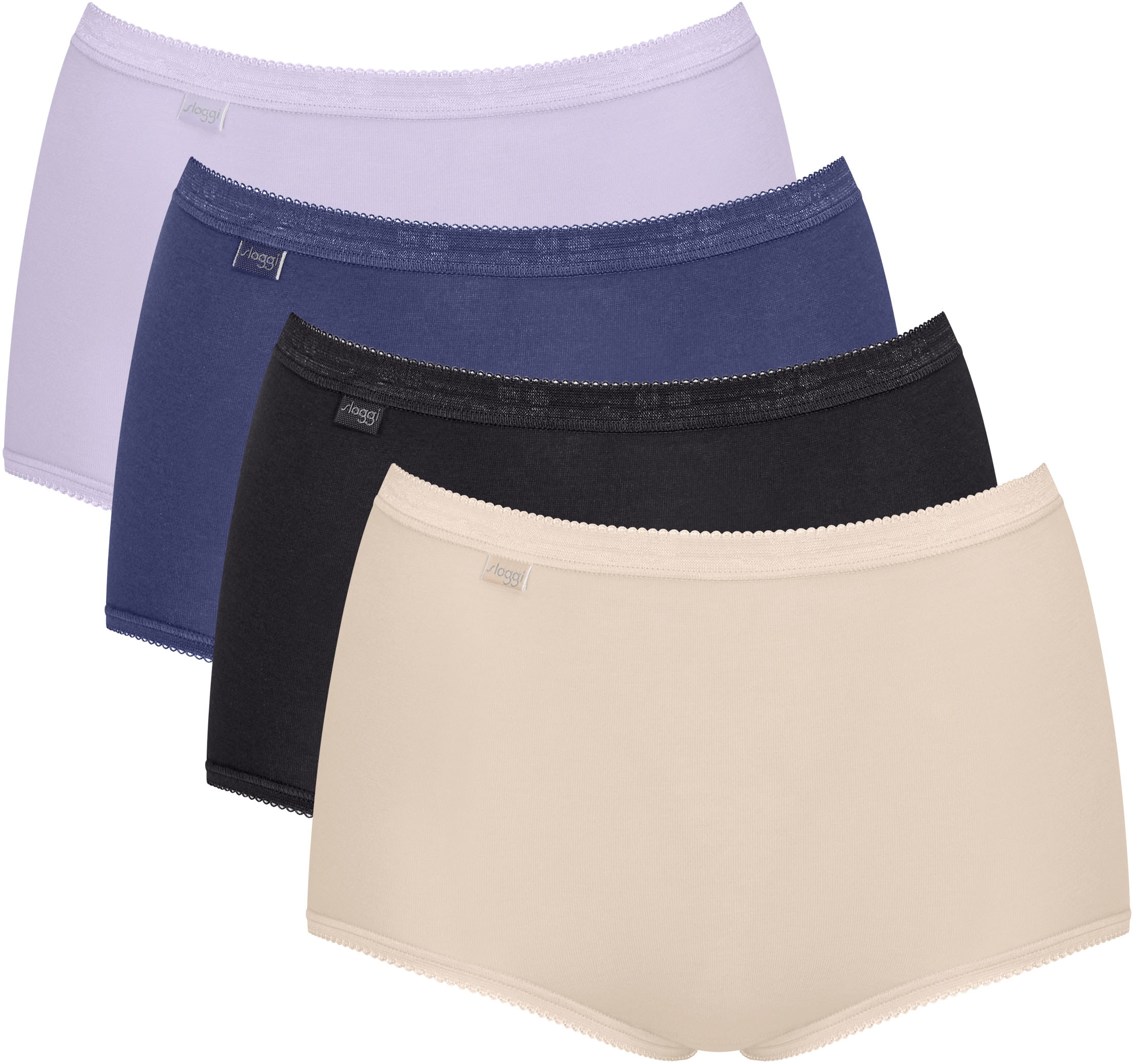 sloggi Maxislip »Basic+« 4er Pack, Baumwollmischung, weiche Nähte, hohe Taille, elastisch
