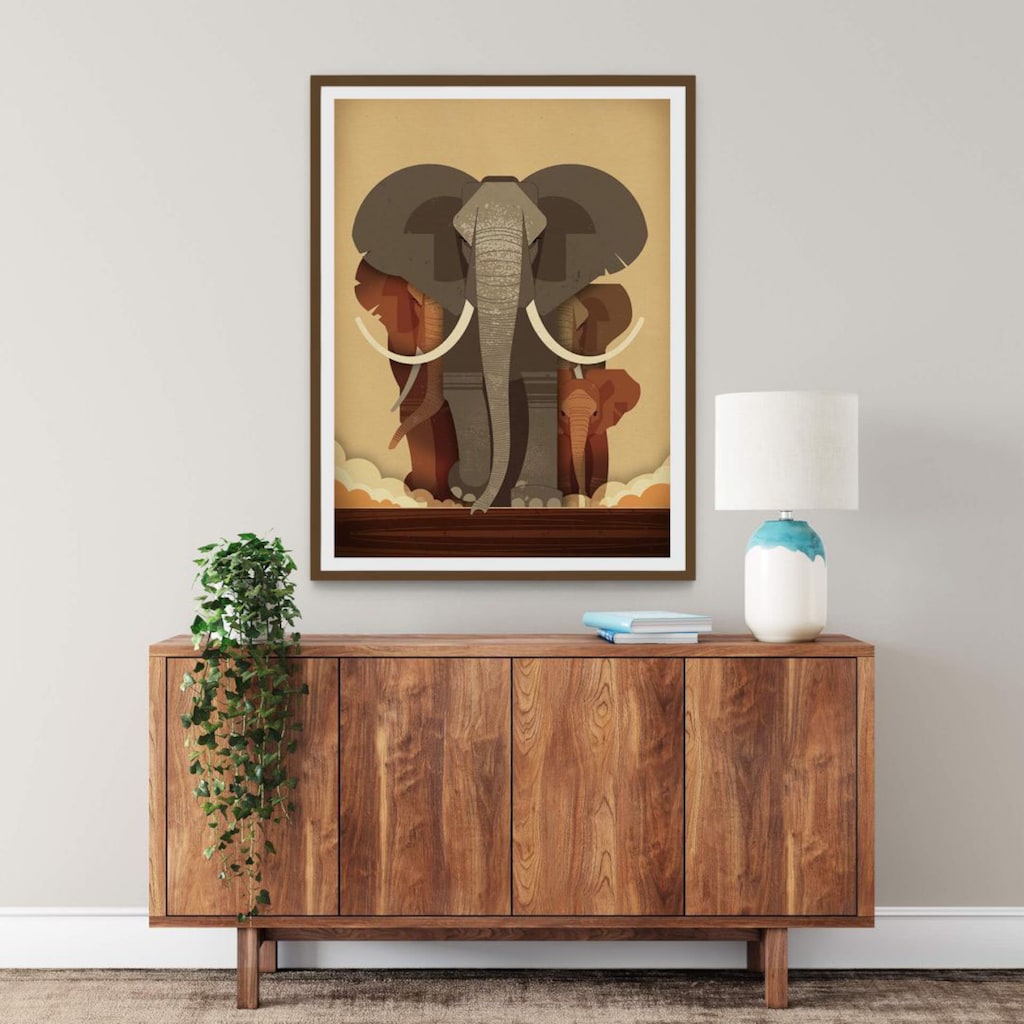 Wall-Art Poster »Elephants«, Elefanten, (1 St.)