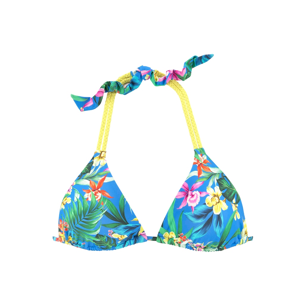 Venice Beach Triangel-Bikini-Top »Hanni«, mit tropischem Print und gelben Details