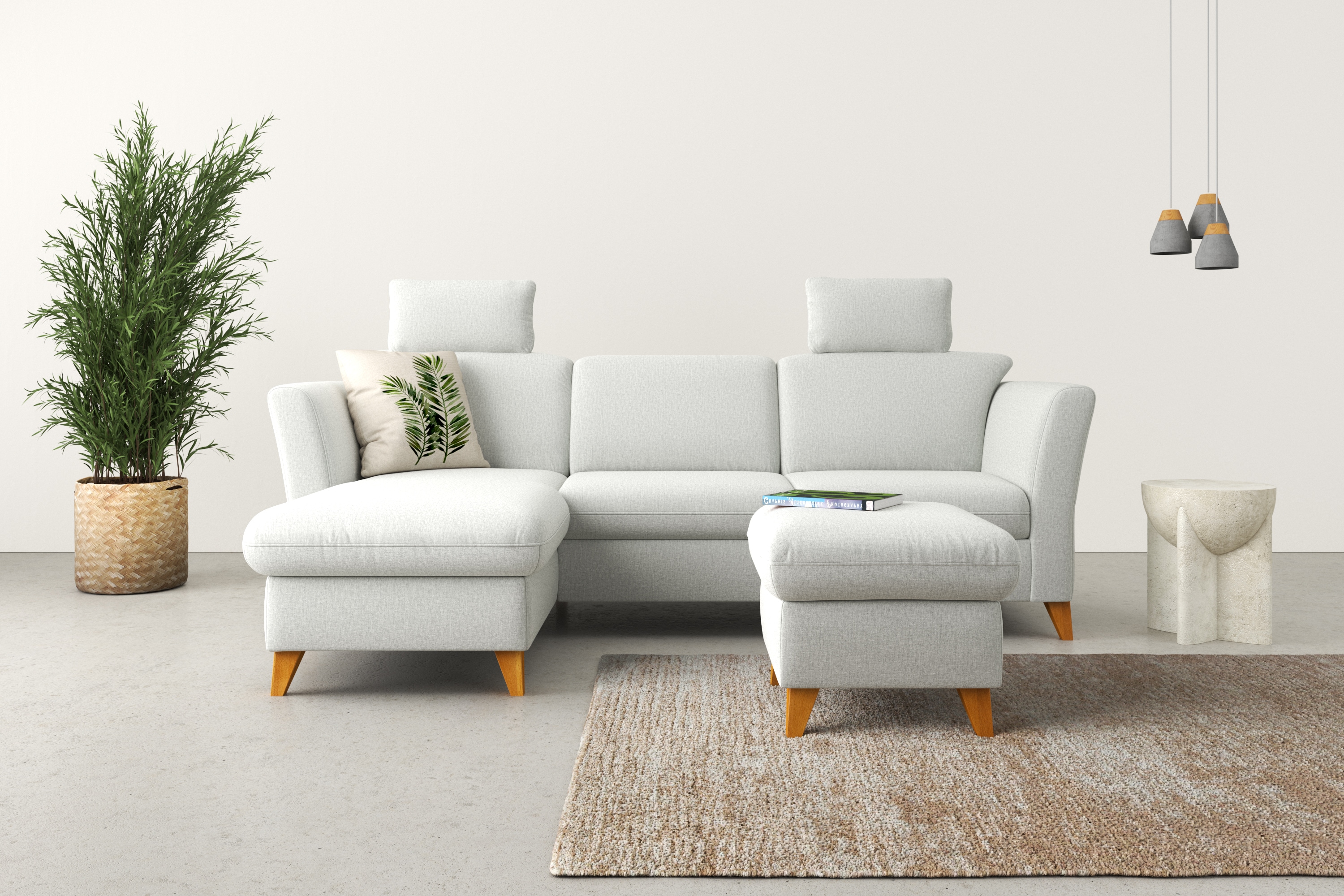 Home affaire Ecksofa "Trelleborg L-Form" Federkern-Polsterung, wahlweise mit Bettfunktion und Bettkasten