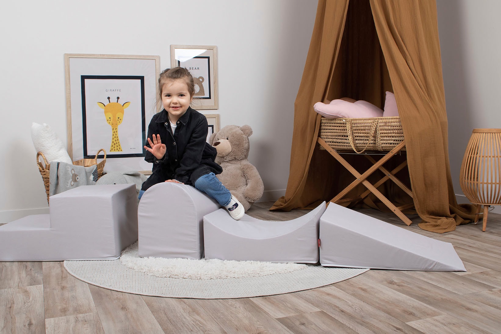 Knorrtoys® Bällebad »Spielblöcke, grau«, (Set, 4 tlg.), Made in Europe