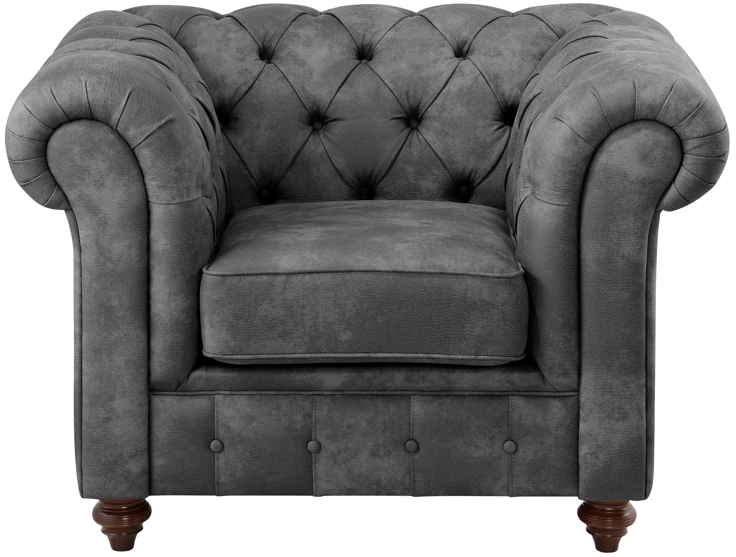 OTTO home Sessel "Chesterfield B/T/H: 105/69/74 cm" mit hochwertiger Knopfheftung, auch in Leder