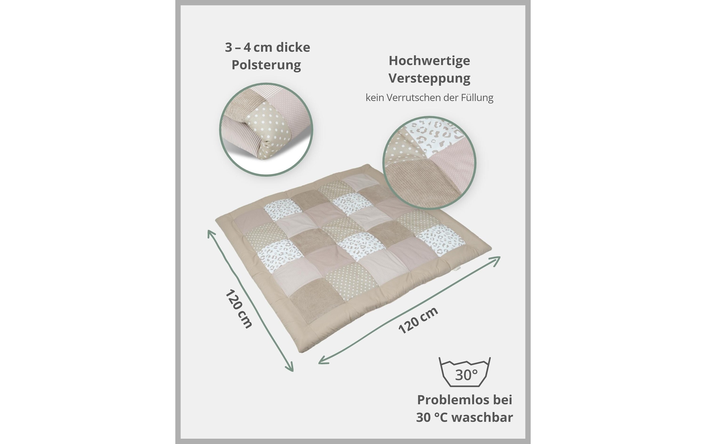 Krabbeldecke »Ullenboom Leo 120 x 120 cm«