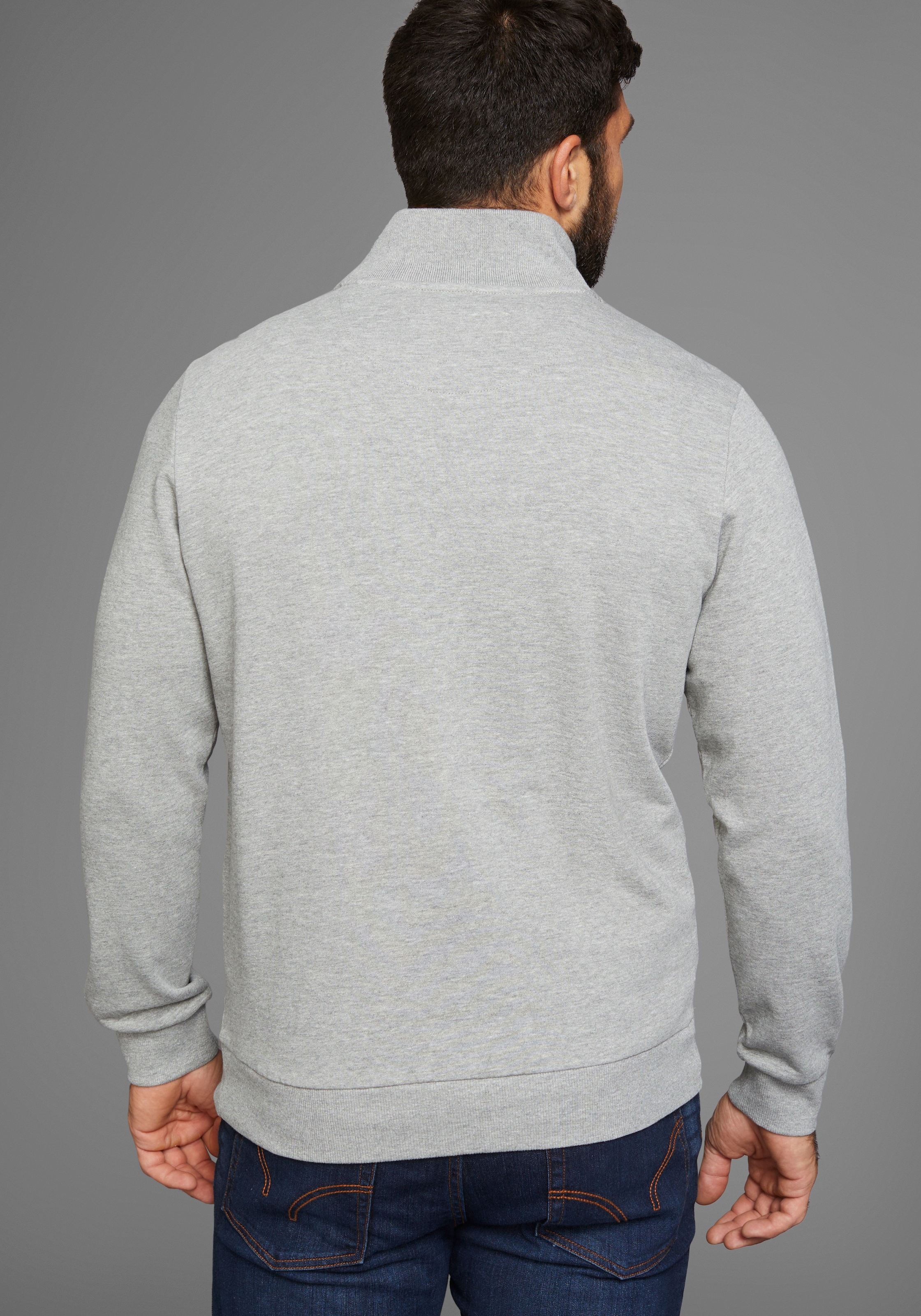 DELMAO Sweatshirt, mit Henley Kragen - NEUE KOLLEKTION