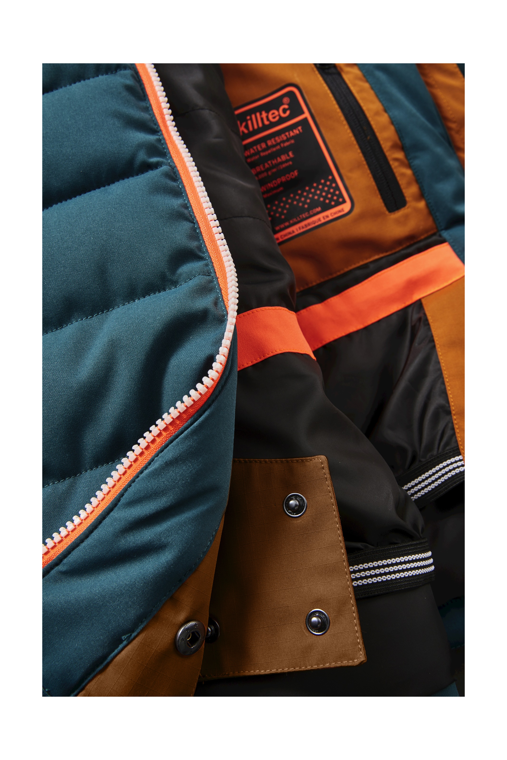Killtec Skijacke »KSW 123 BYS SKI QLTD JCKT«, Wasserabweisende, winddichte Winterjacke mit Colourblock-Design