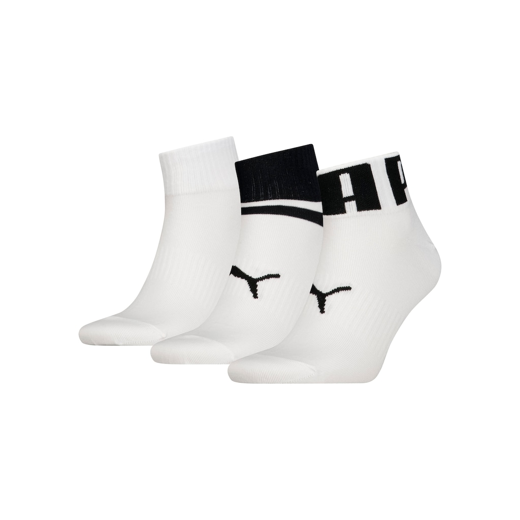 PUMA Kurzsocken »Unisex PUMA UNISEX BIG LOGO QUARTER«, (Packung, 3 Paar)