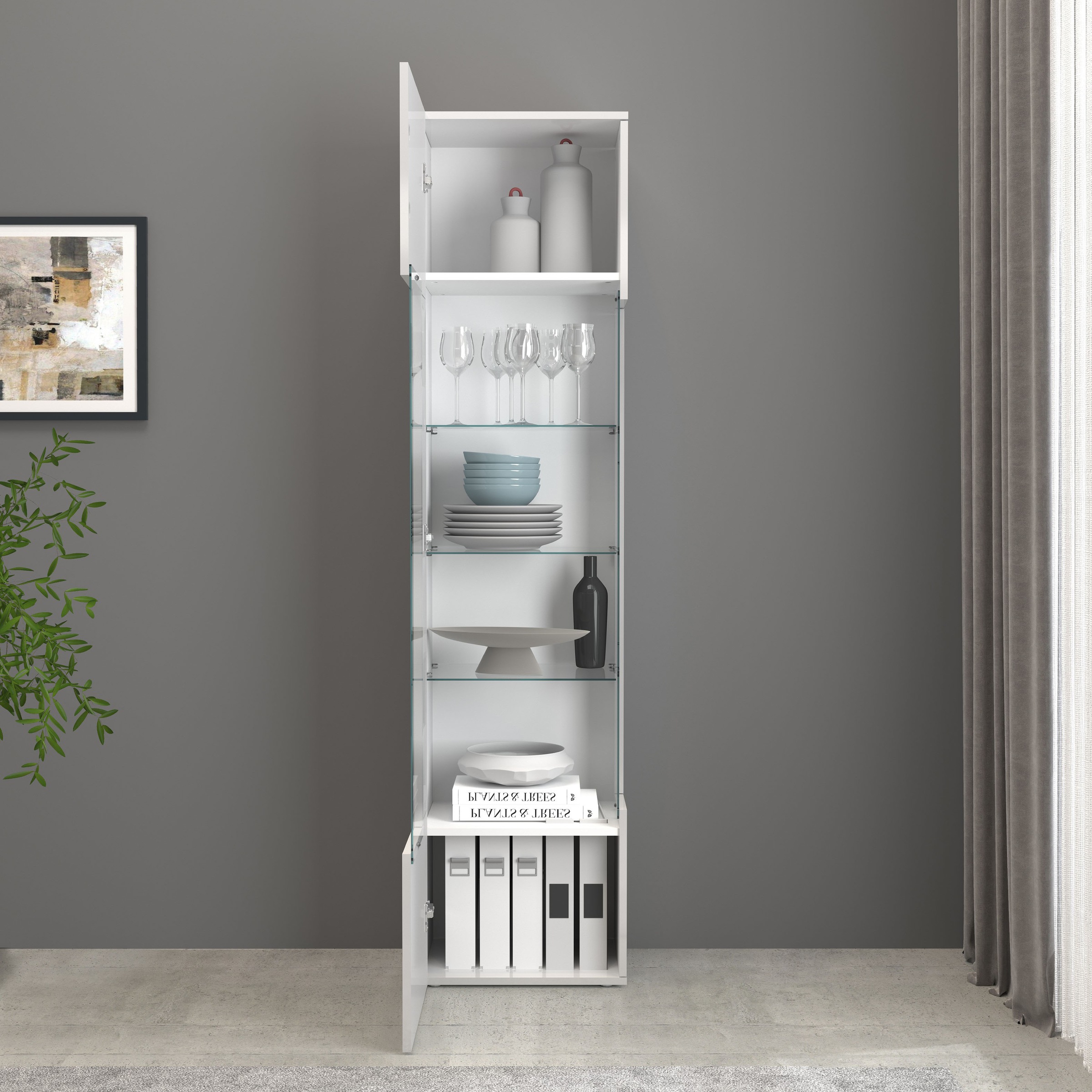 INOSIGN Vitrine »Egypt«, komplett hochglanz lackiert, 1 Glastür mit 3 Glasböden