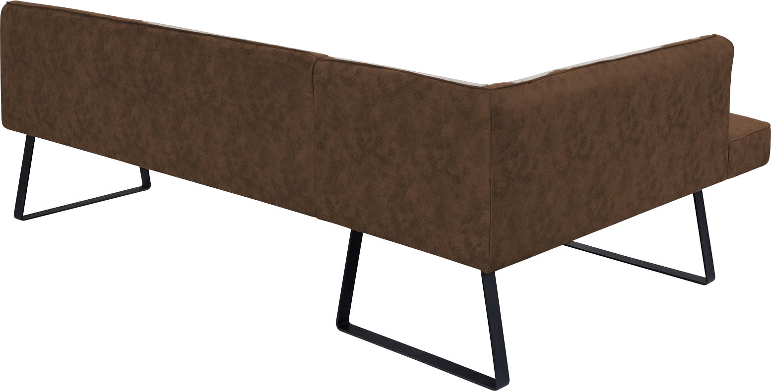 exxpo - sofa fashion Eckbank »Americano«, mit Keder und Metallfüssen, Bezug in verschiedenen Qualitäten