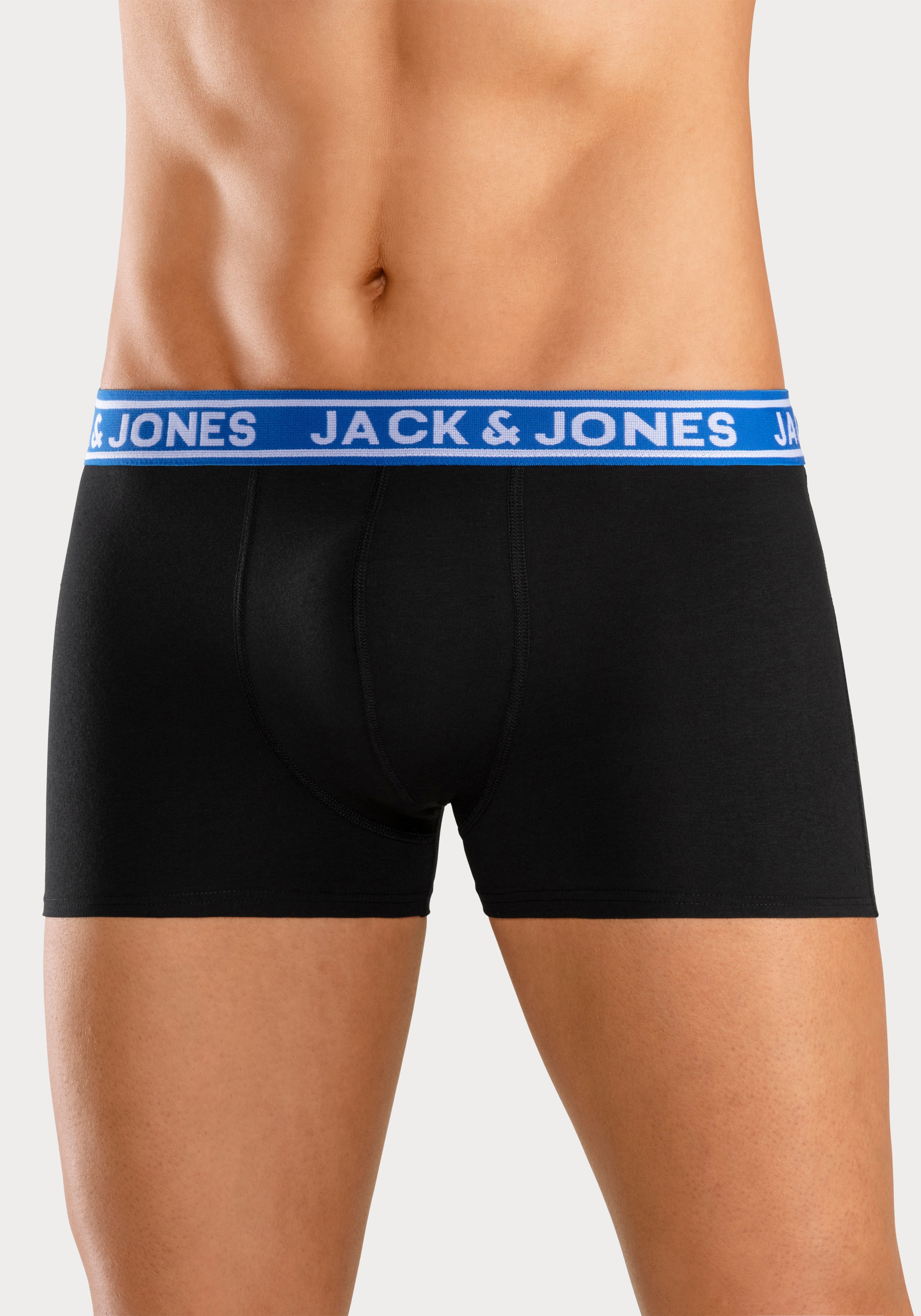 Jack & Jones Trunk »JACCRISP im 6er Pack mit Logobund und Stretchkomfort«, (Packung, 6 St.), unifarben mit Farbeinsatz, modisch, eng anliegend, Baumwollmischung