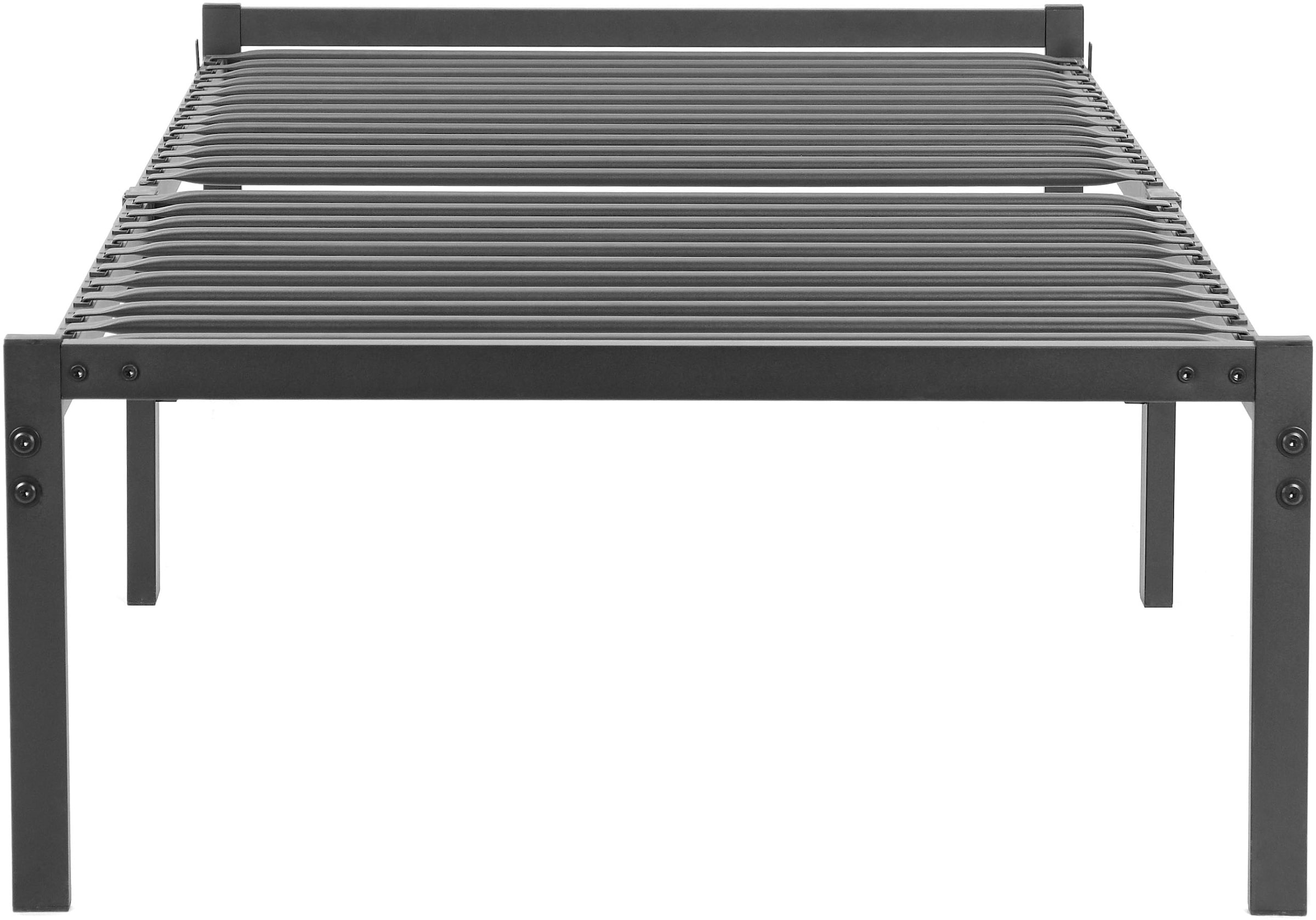 OTTO home Metallbett »LIST Bett Bettgestell Bettrahmen Einzelbett Doppelbett«, (Stahlbett schwarz in TOP Qualität und 4 Breiten), Bett mit 26 Lattenroste zum Schutz der Matratze Bestseller