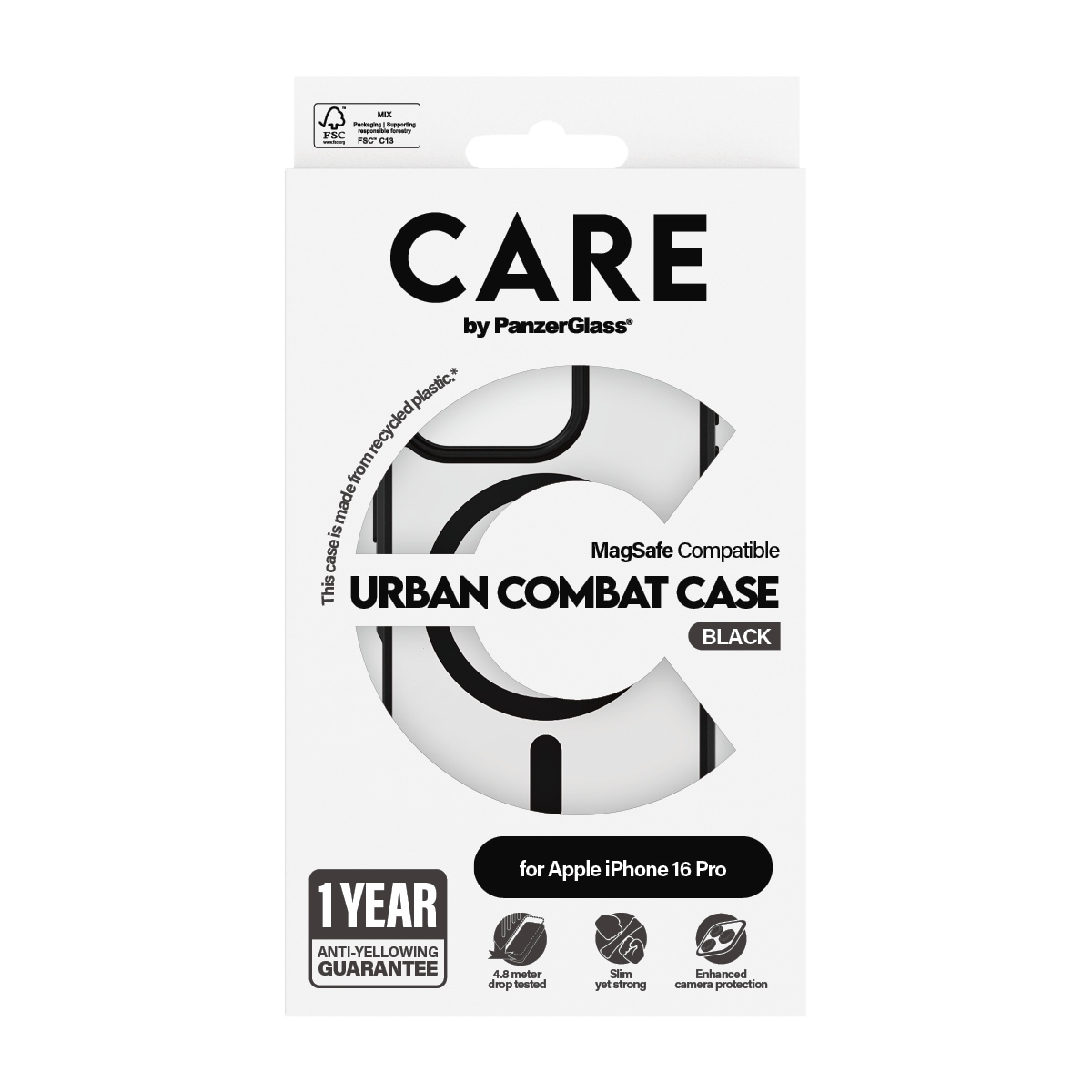 CARE by PanzerGlass Handyhülle »Urban Combat Case mit MagSafe für Apple iPhone 16 Pro«, Backcover, Schutzhülle, Handyschutzhülle, Case, Schutzcase, stossfest