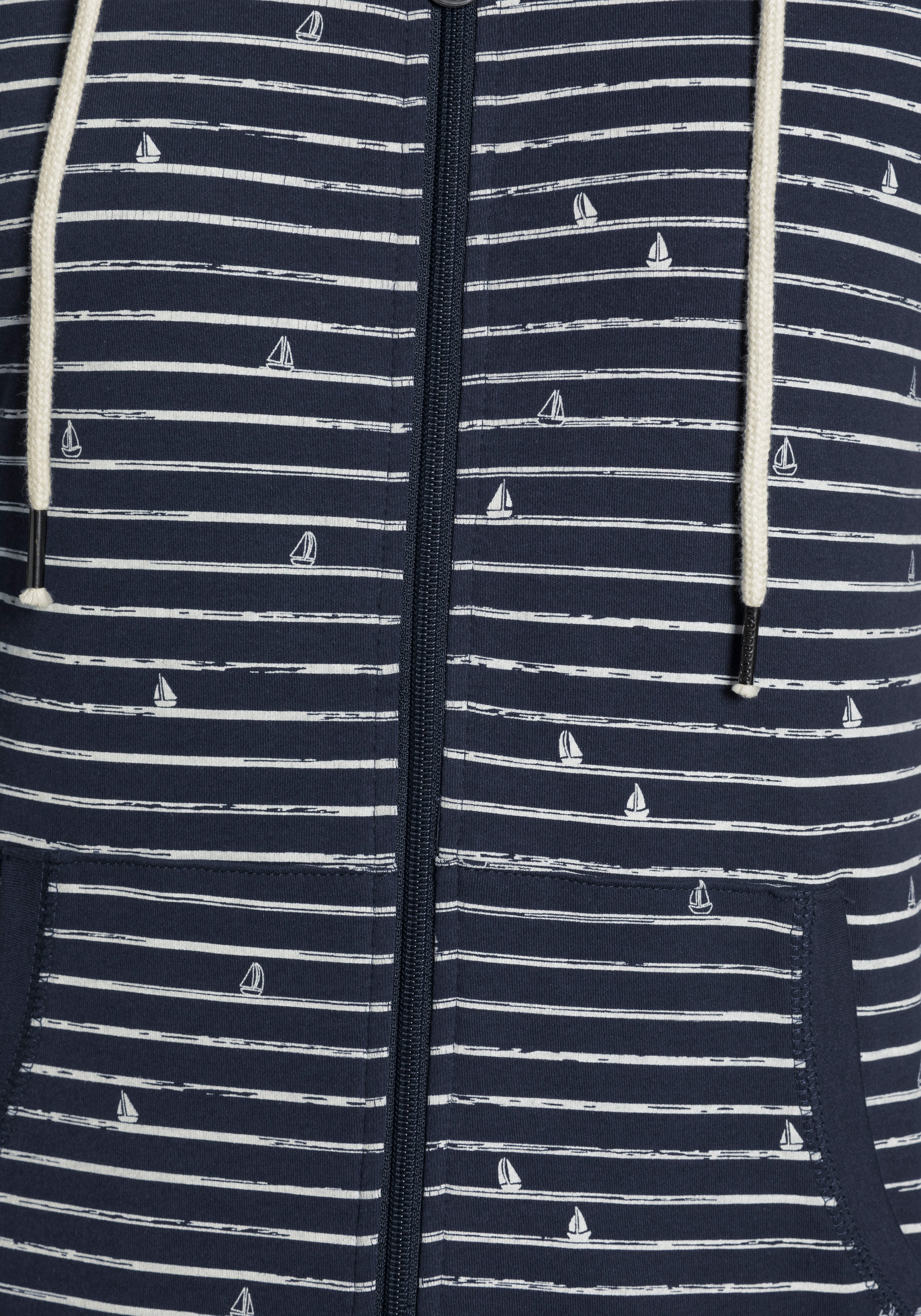 KangaROOS Kapuzensweatjacke, mit maritimen Alloverdruck aus Streifen und minimalistischen  Schiffen online kaufen bei Jelmoli-Versand Schweiz