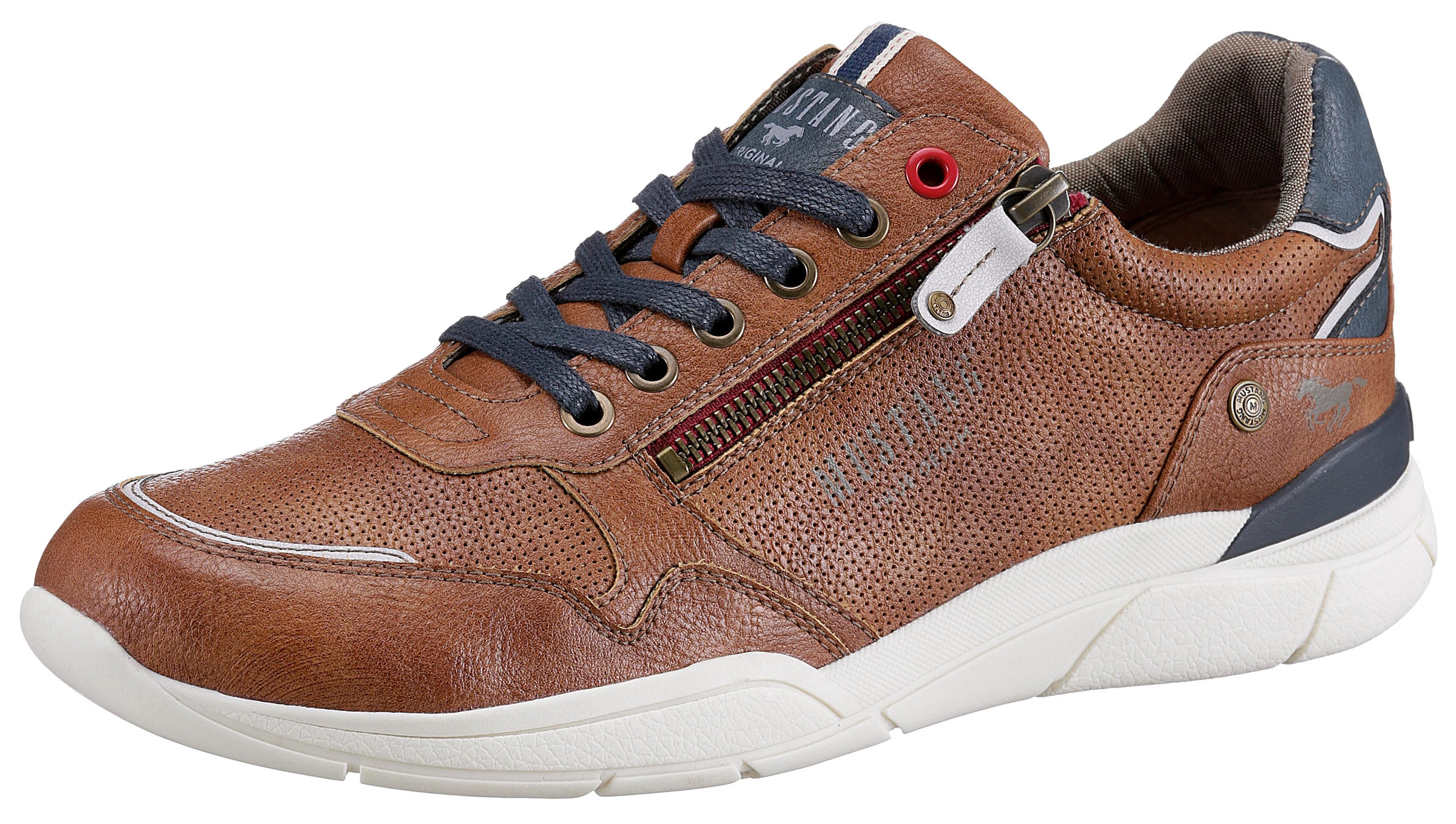 Mustang Shoes Sneaker, mit seitlichem Reissverschluss, Freizeitschuh, Halbschuh, Schnürschuh