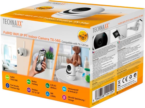 Technaxx Überwachungskamera »TX-146 Full HD WLAN IP PT Innenkamera«, Innenbereich
