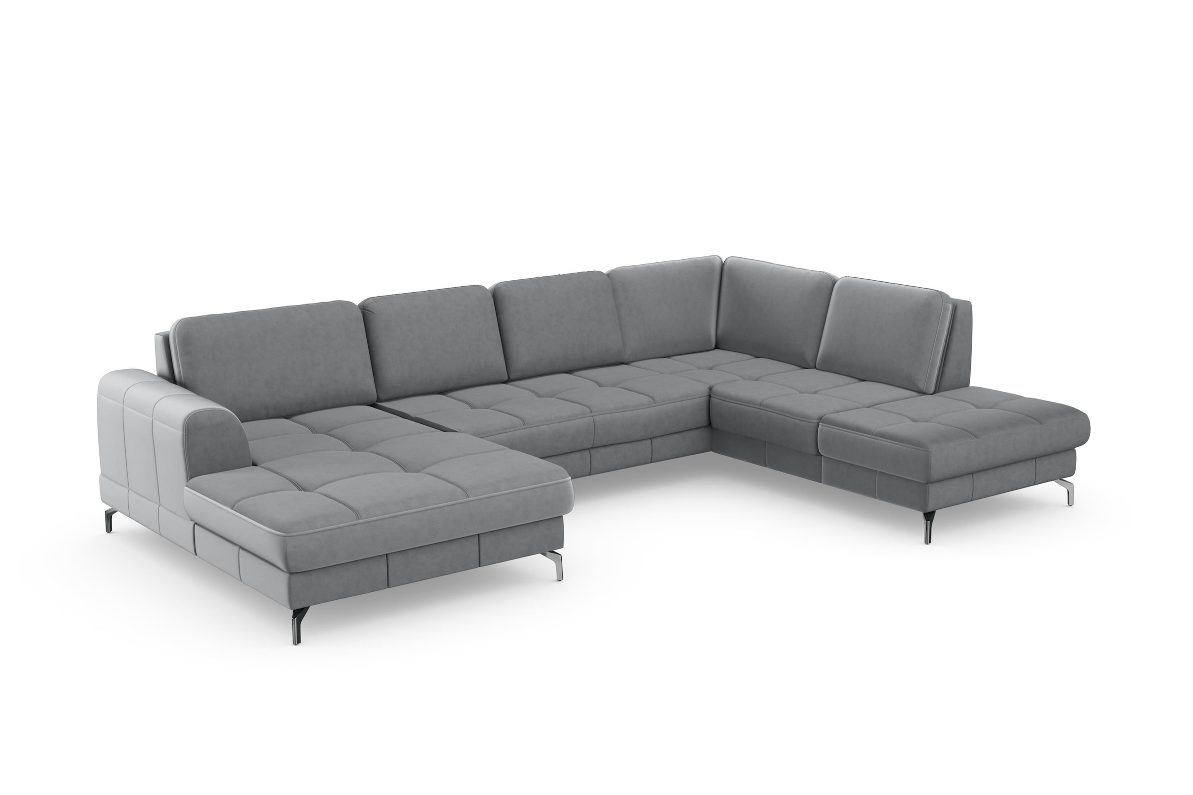 sit&more Wohnlandschaft »Bendigo U-Form«, inklusive Sitztiefenverstellung, Bodenfreiheit 12 cm, in 2 Fussfarben