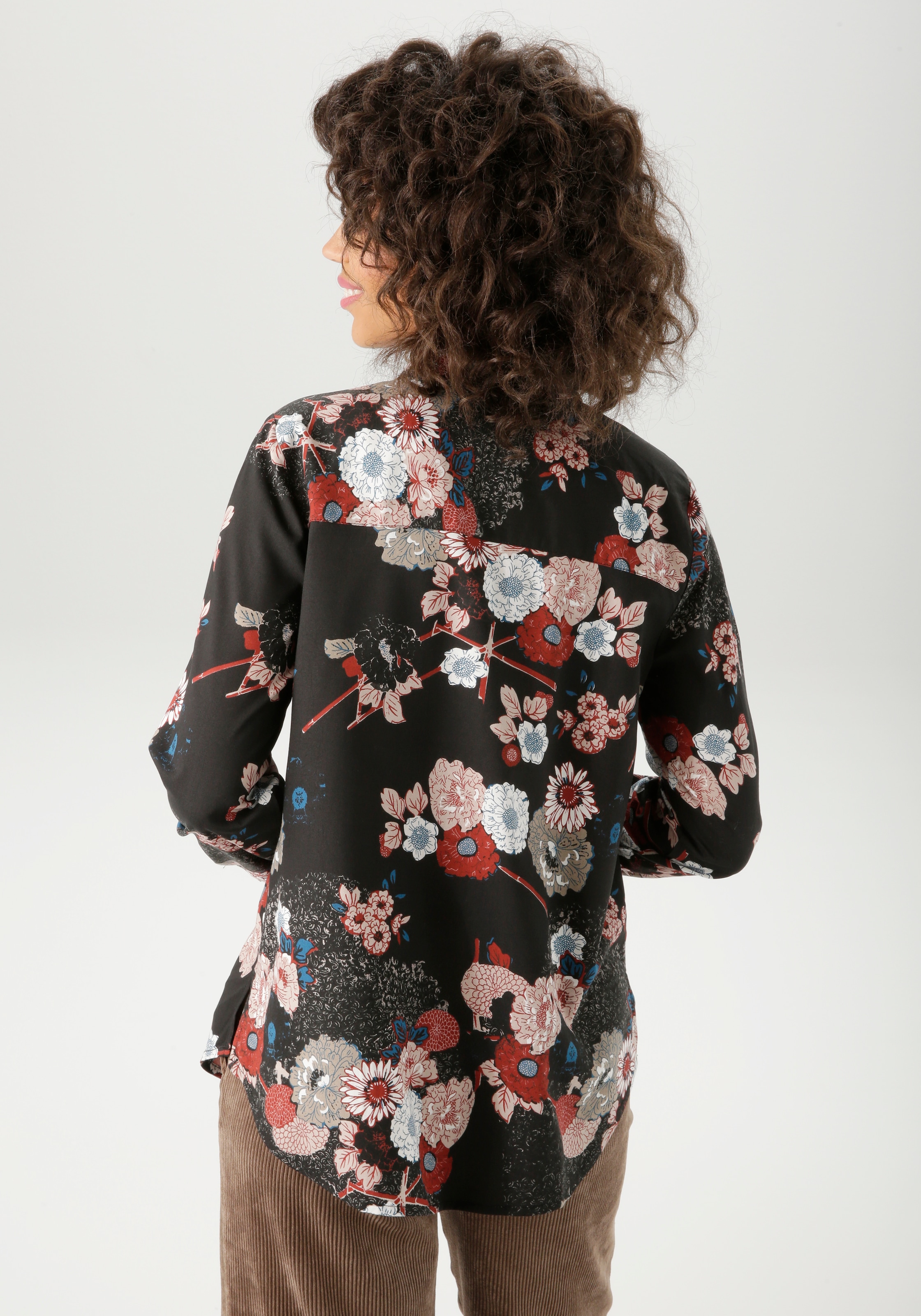 Aniston CASUAL Hemdbluse, mit extravagantem, grafischen Blumendruck - NEUE KOLLEKTION