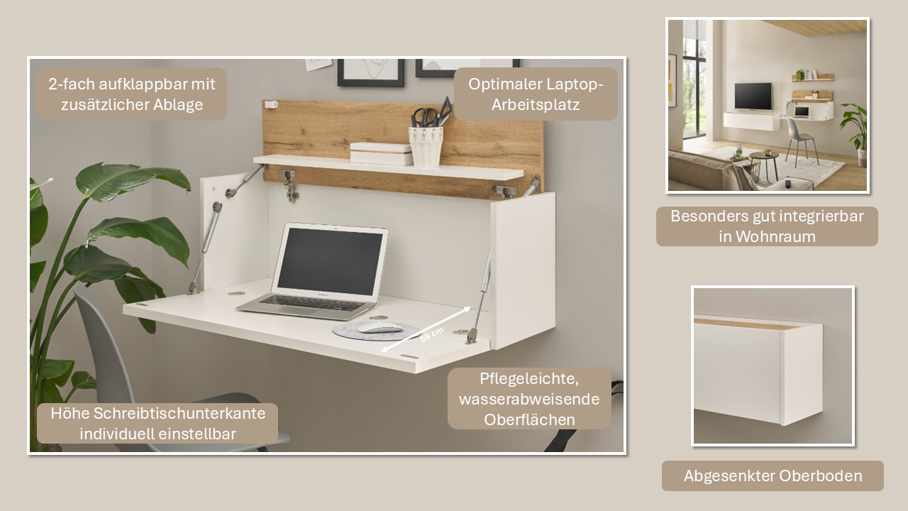 INOSIGN Büromöbel-Set »CiTY/GiRON«, (Set, 2 tlg.), Wandsekretär, Home Office
