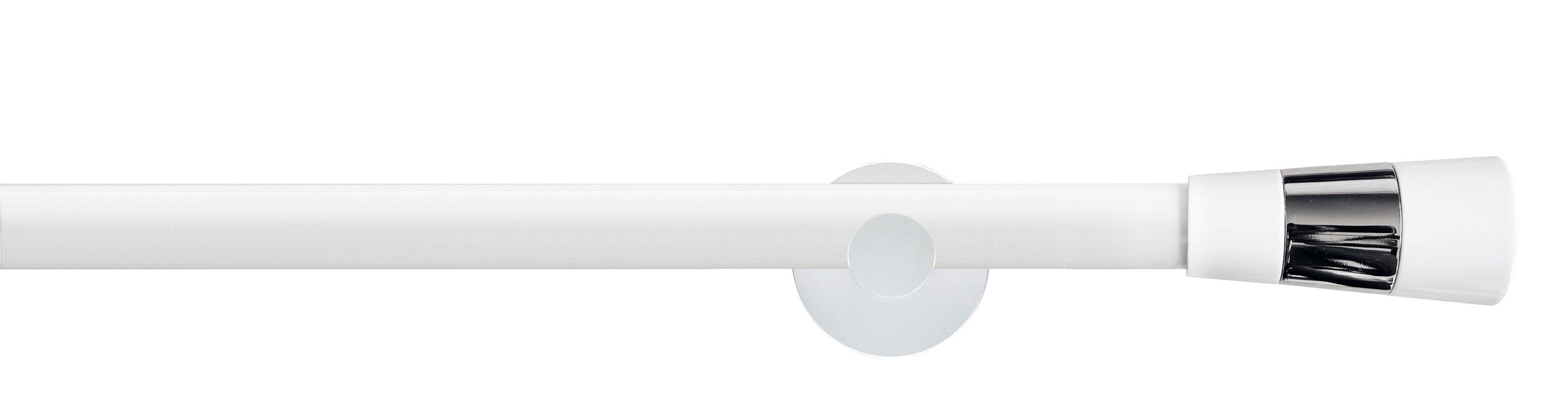 GARESA Gardinenstange "WHITE" Ø 20 mm 2 läufig-läufig Wunschmaßlänge Vorhanggarnitur, verlängerbar, Wandmontage, Endknopf 2-farbig