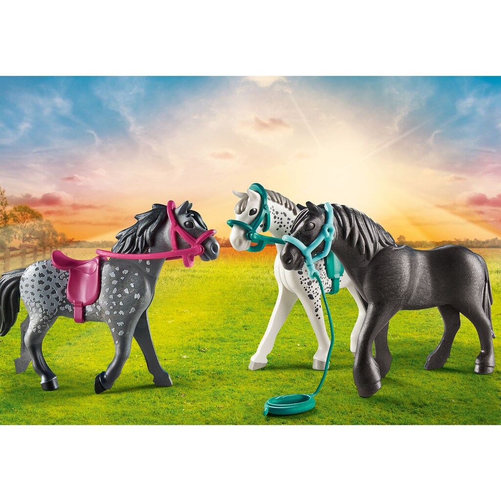 Playmobil® Konstruktions-Spielset »3 Pferde: Friese, Knabstrupper & Andalusier (70999), Country«, (11 St.)