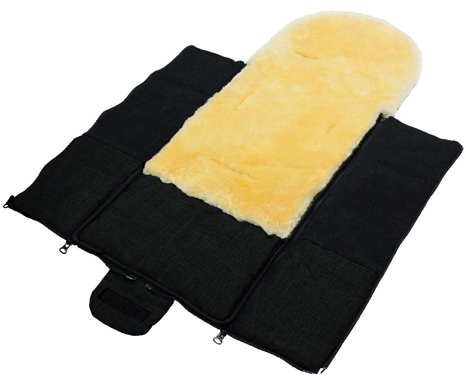 Heitmann Felle Fusssack »Eisbärchen - Multifunktion Winterfusssack«, mit echtem Lammfell, für Kinderwagen, Buggy, 5 Gurtschlitze, waschbar