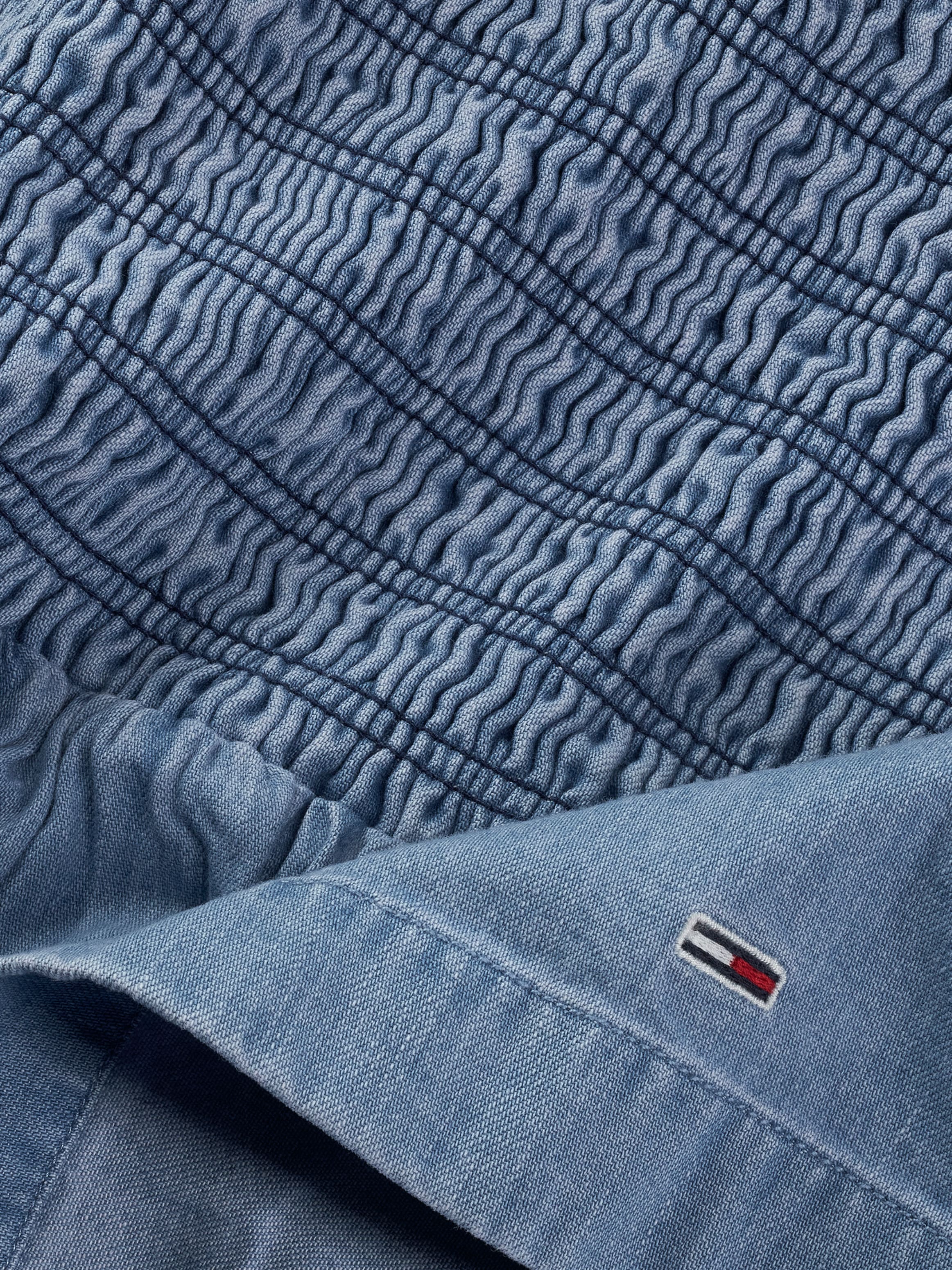 Tommy Jeans Midikleid »TJW CHAMBRAY FIT & FLARE DRESS«, mit Bindeband, in blauer Waschung