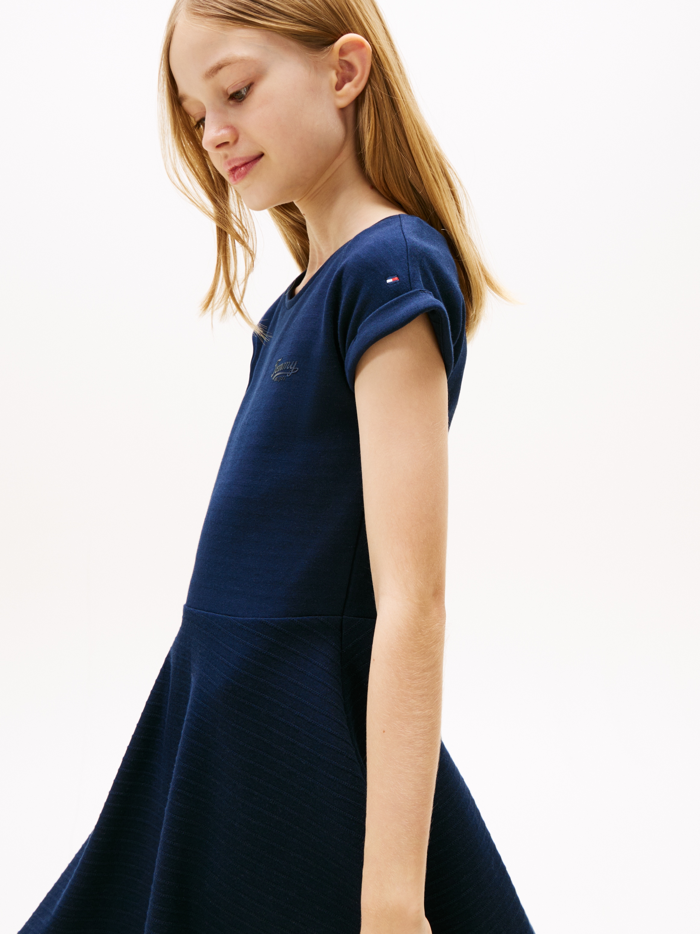 Tommy Hilfiger Jerseykleid »SPACER INTERLOCK DRESS«, für Kinder bis 16 Jahre, mit Logoschriftzug
