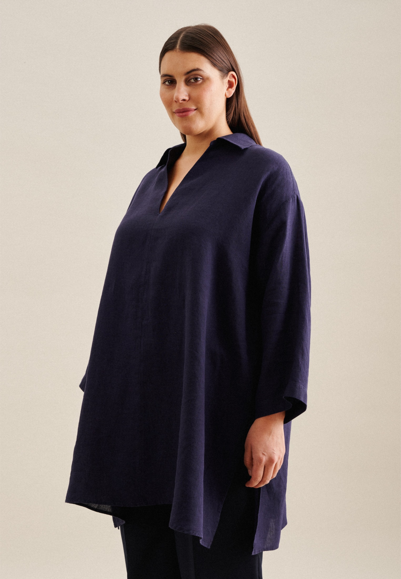 seidensticker Sommerkleid »Schwarze Rose« 7/8-Arm Kragen Uni