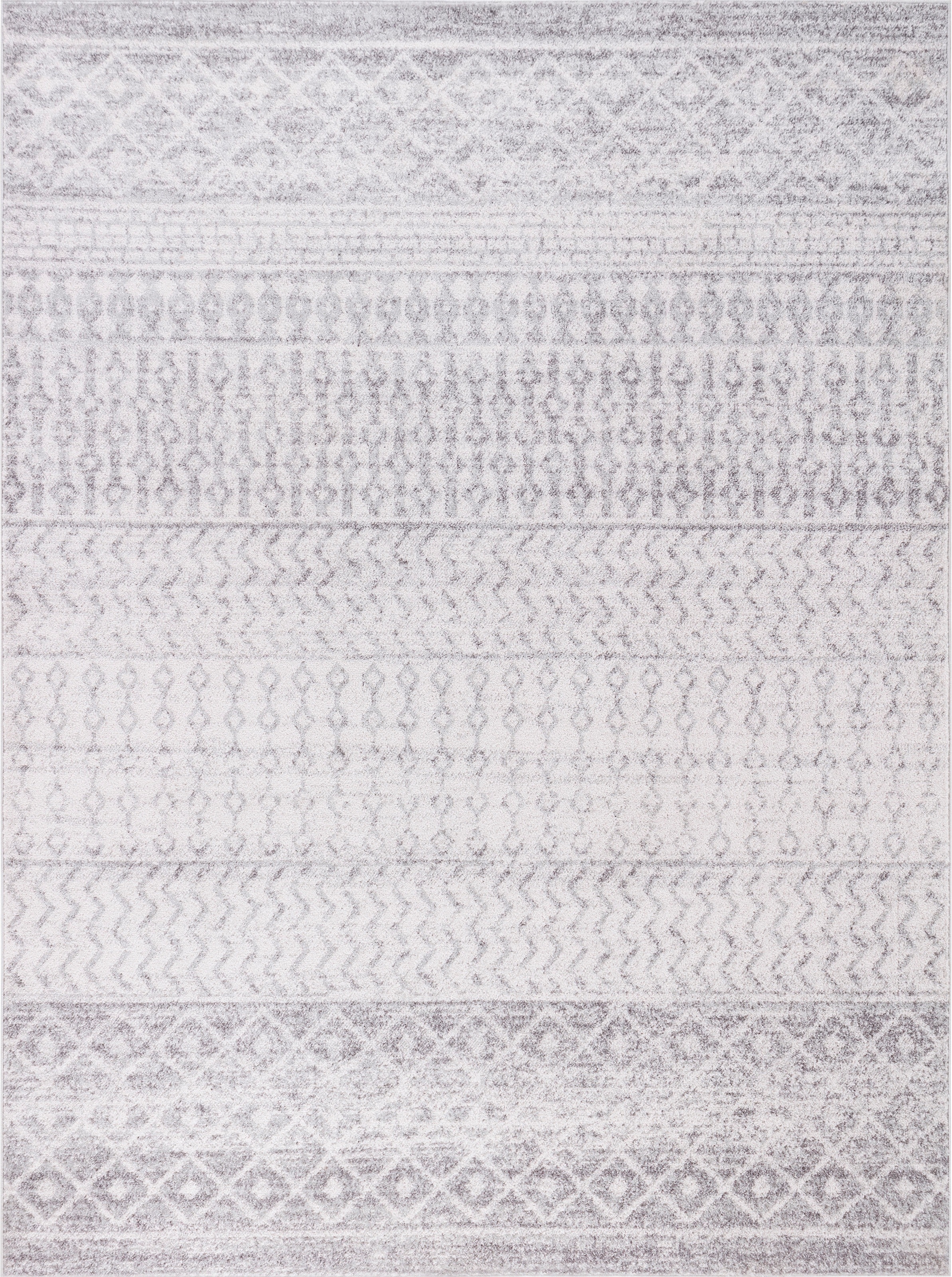 Livabliss Teppich »NICE«, rechteckig, 8 mm Höhe, Skandi Design, Boho Kurzflor Wohnzimmerteppich, Schlafzimmer, Grau