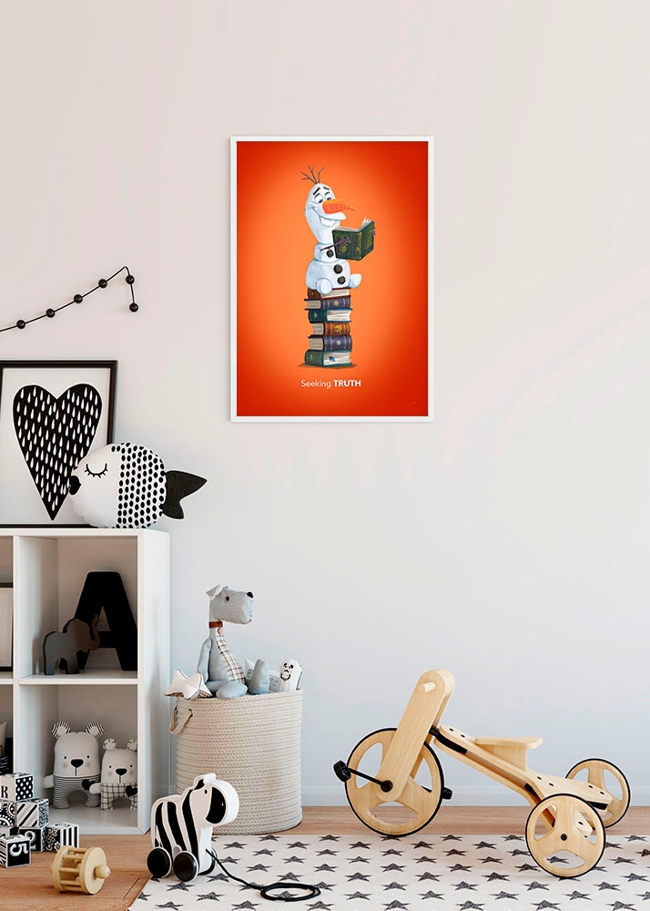 Komar Poster »Frozen Olaf Reading«, Disney, (1 St.), Kinderzimmer, Schlafzimmer, Wohnzimmer