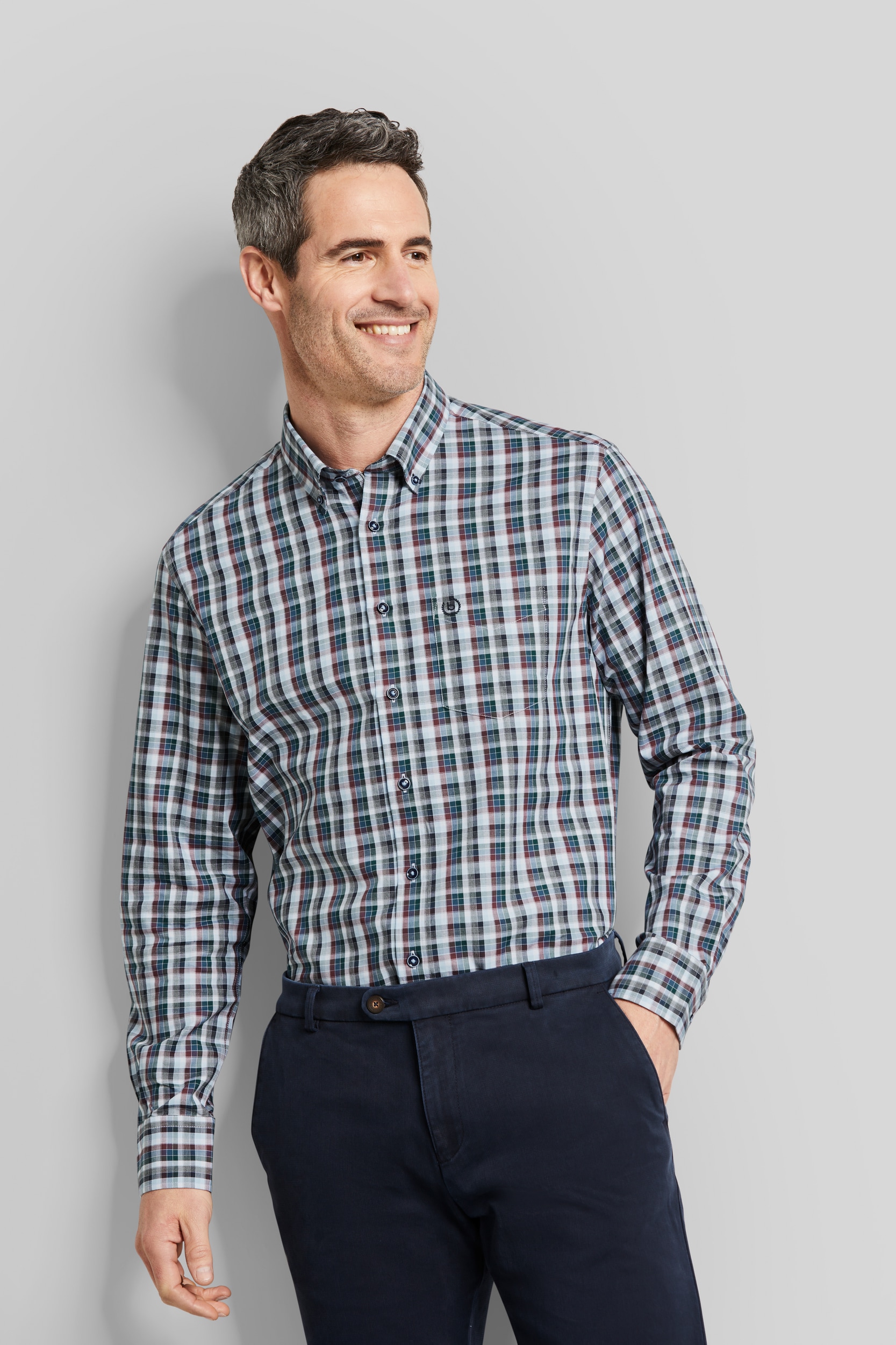 bugatti Langarmhemd »Modern Fit« mit Button-Down-Kragen