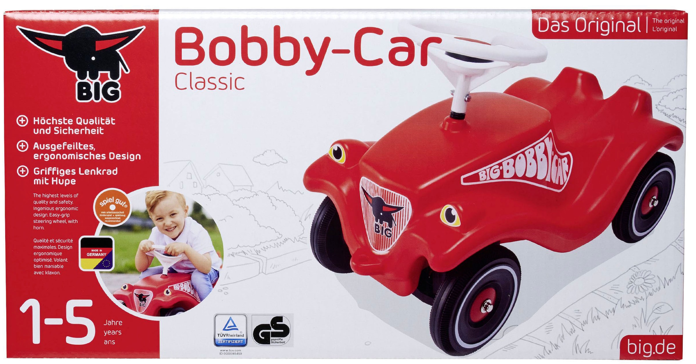 Blue Bobby Car Neo Rutscher und BIG-Anhänger-Set