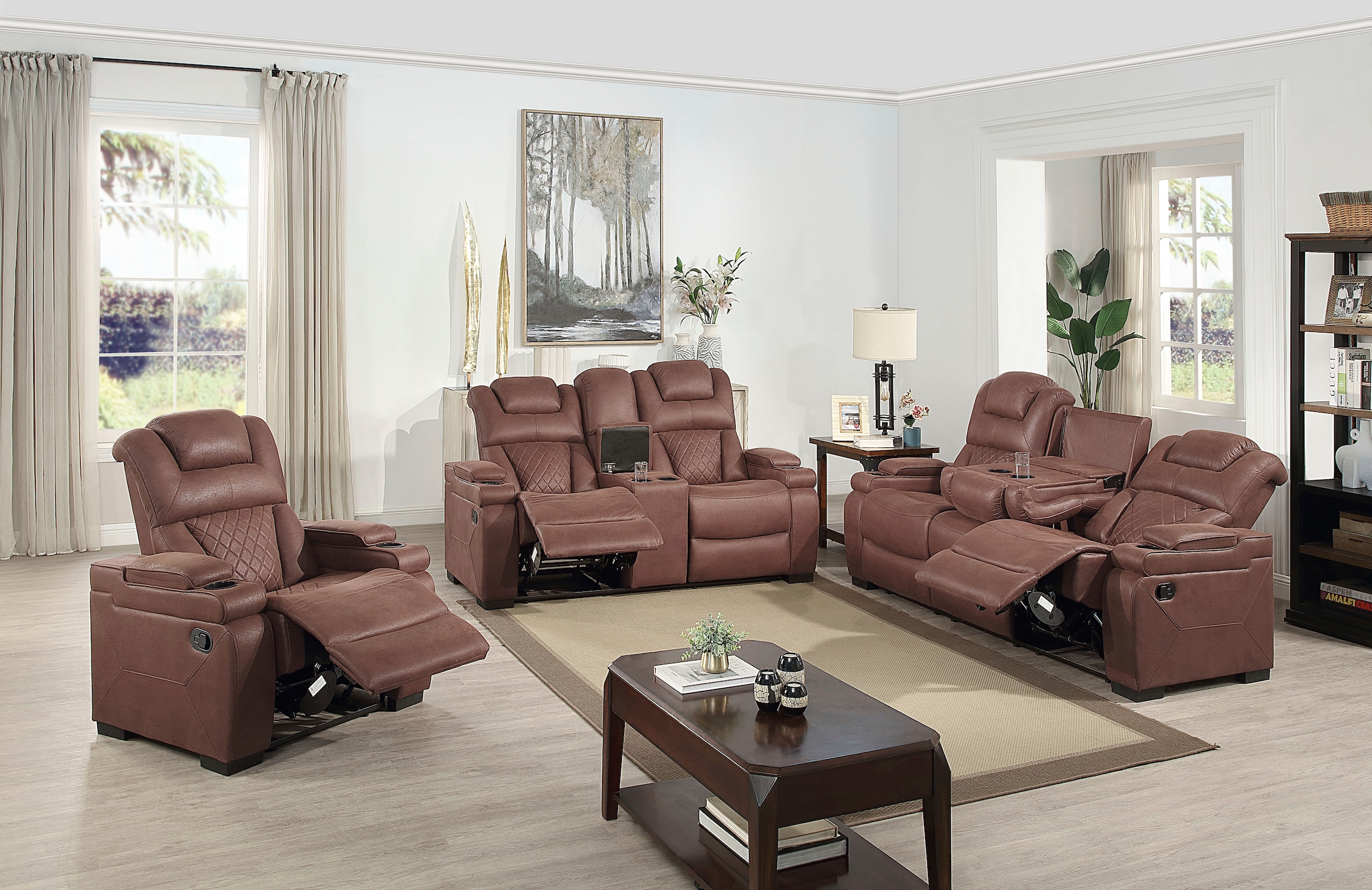ATLANTIC home collection Relaxsessel »Faris«, Relaxfunktion, Getränkehalter und Staufach in Armlehnen