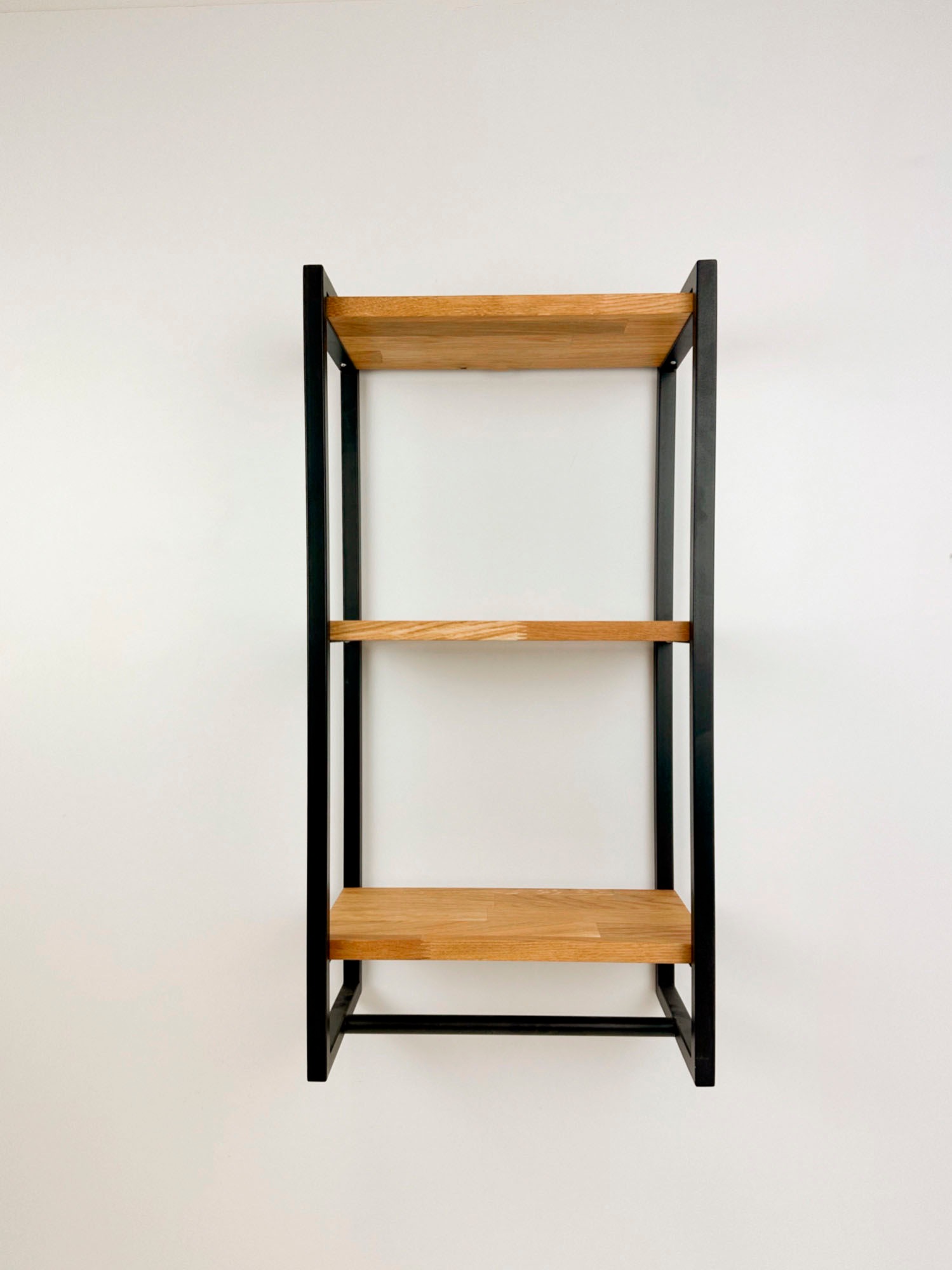 andas Wandregal "Genoa" B/T/H: 40/23/80 cm, Rahmen aus Metall, 3 Ablageflächen aus Eichenholz, Höhe 80 cm