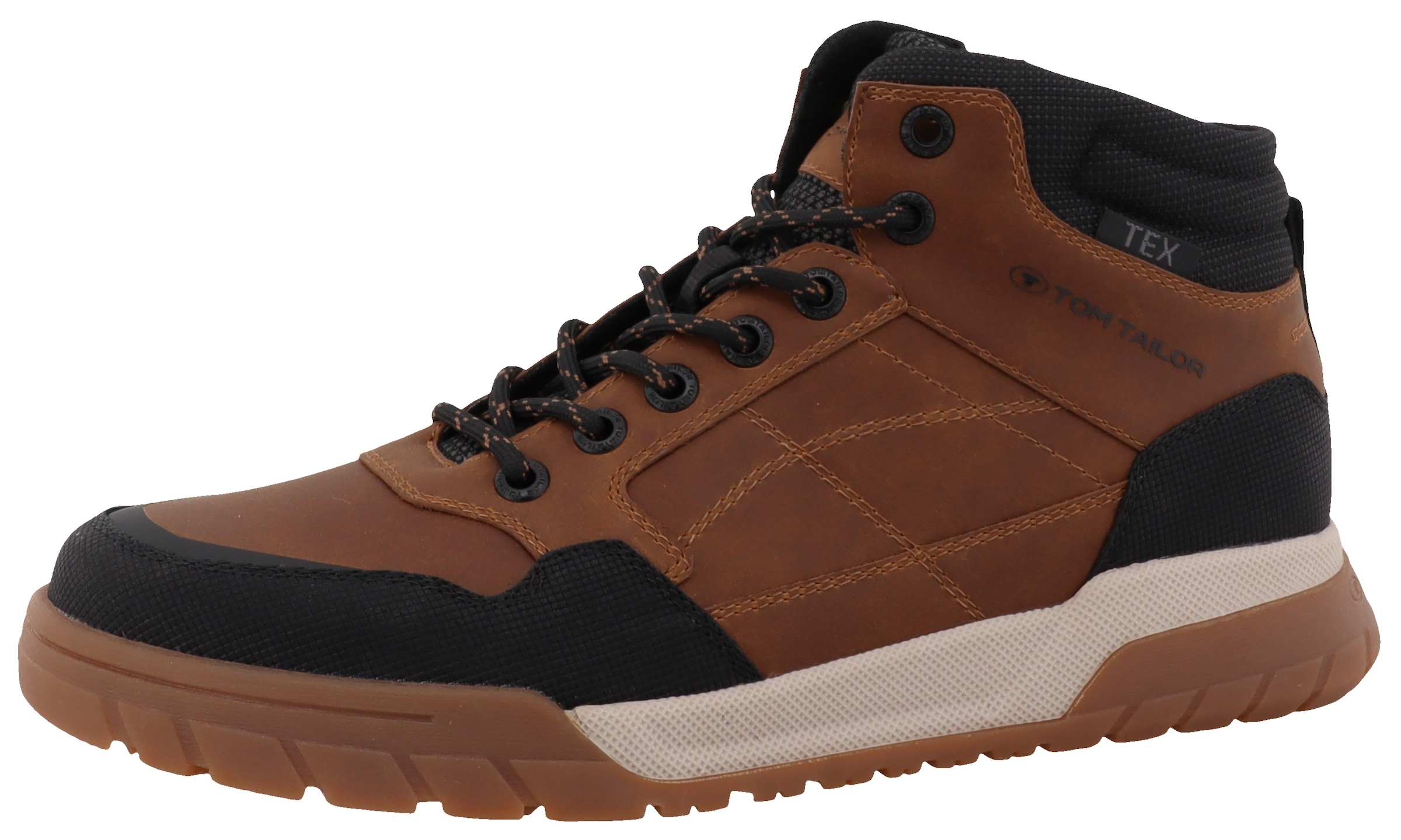 TOM TAILOR Schnürboots, High Top-Sneaker, Trekkingschuh mit gepolstertem Schaftrand, Weite G