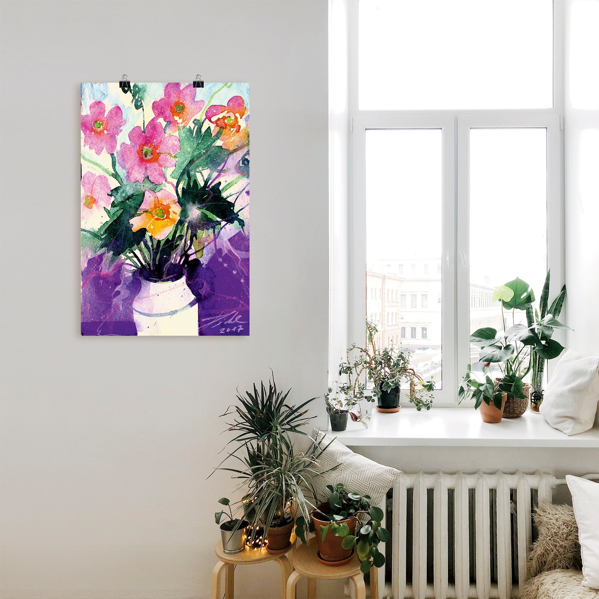Artland Wandbild »Herbst-Anemonen in Vase«, Blumen, (1 St.), gedruckt