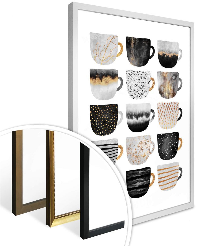 Wall-Art Poster »Kaffeetassen Schwarz Gold«, Besteck, (1 Geschirr online Jelmoli-Versand St.) & | kaufen