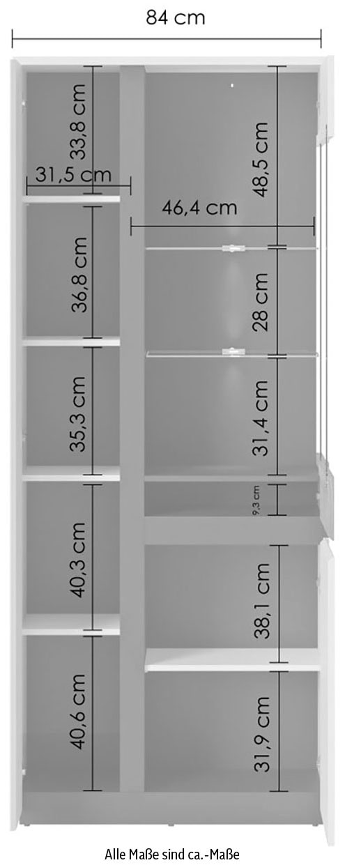 INOSIGN Vitrine »Novena«, Höhe 200 cm