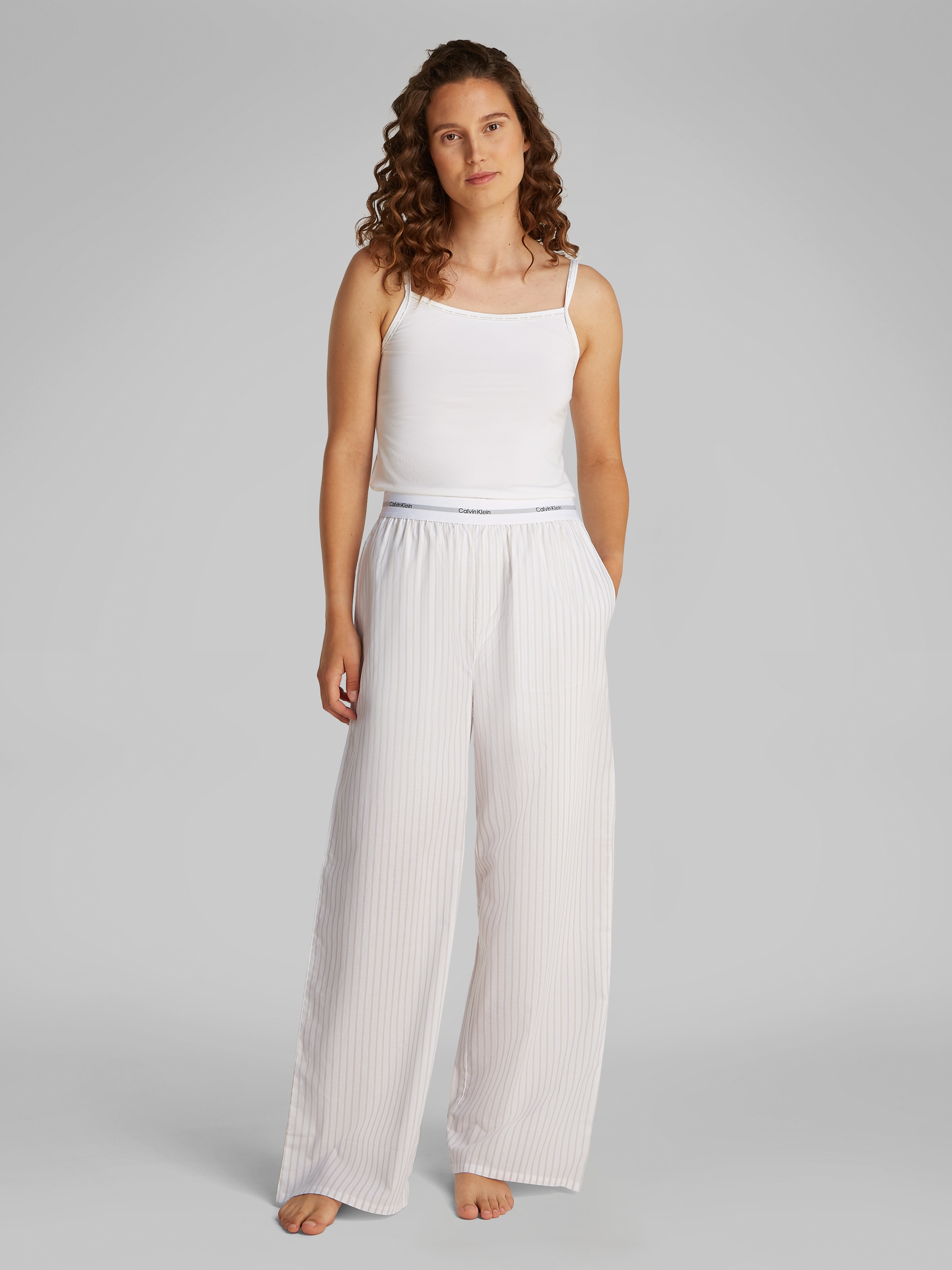 Calvin Klein Underwear Homewearhose »LOGO WB POPLIN PANT«, mit elastischem Logo-Bund