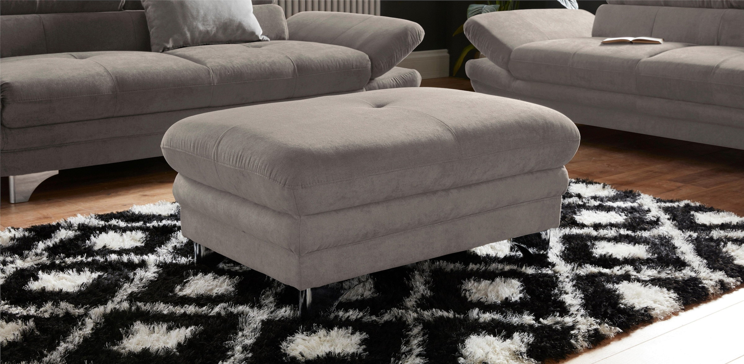 COTTA Polstergarnitur »Enterprise L-Form«, (Set), Set bestehend aus: Ecksofa mit Arm- & Kopfteilverstellung & Hocker