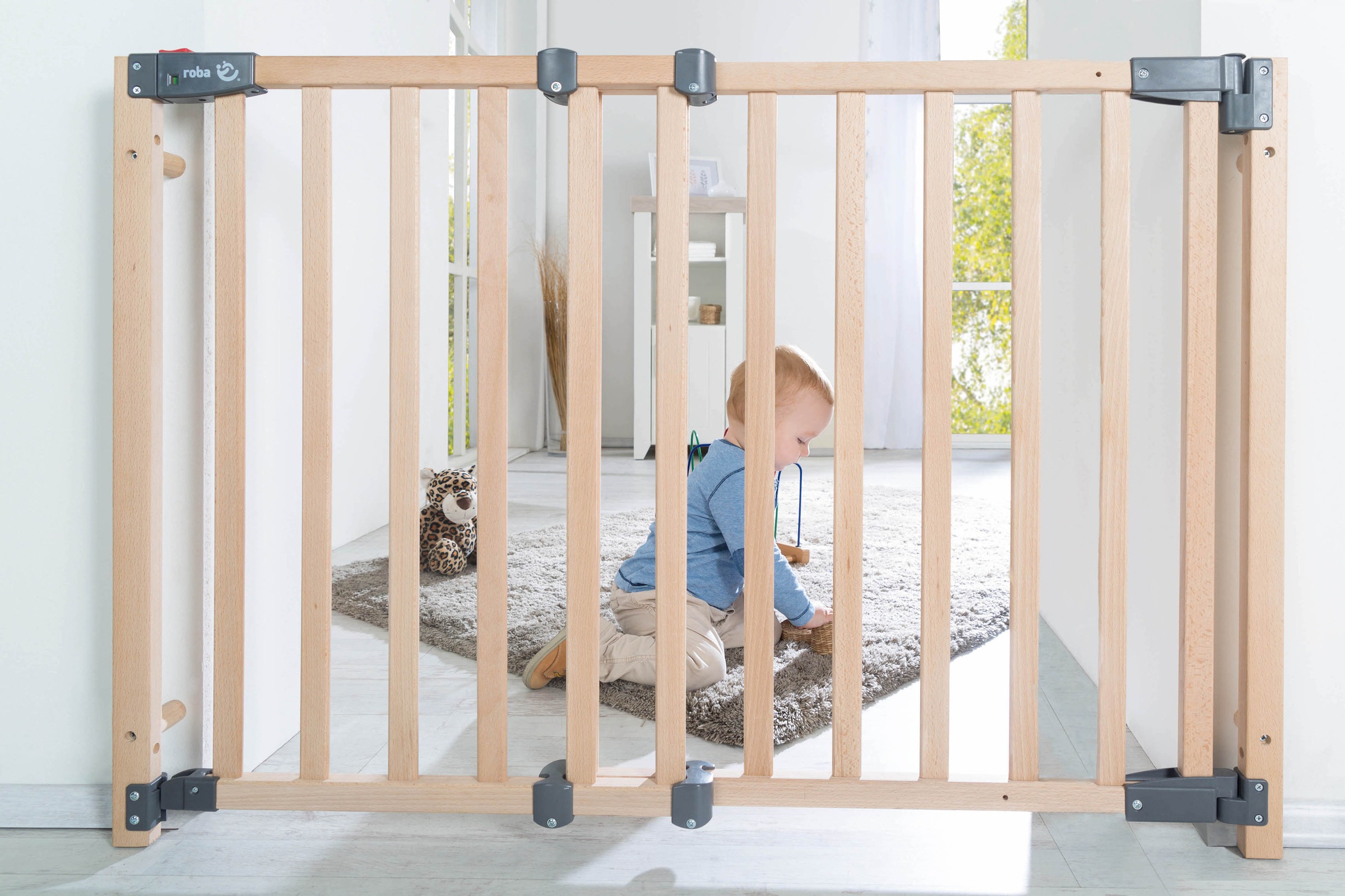 roba® Türschutzgitter »Safety Up«, 91,5 - 118,5 cm; aus massivem Buchenholz
