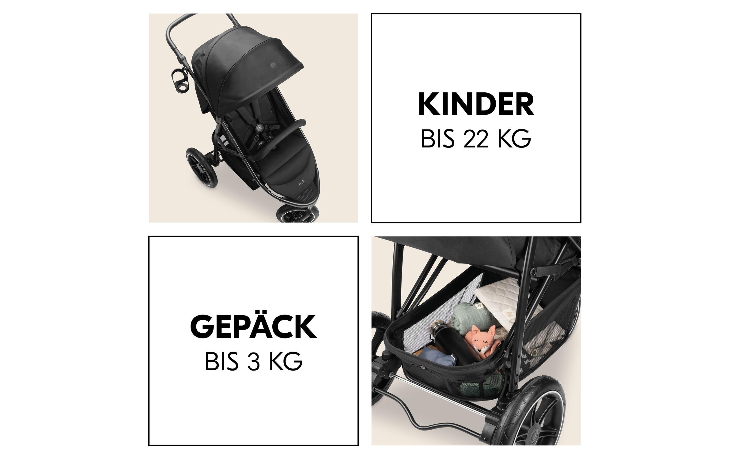Hauck Kinder-Buggy »Rapid 3 Air Black«, 25 kg
