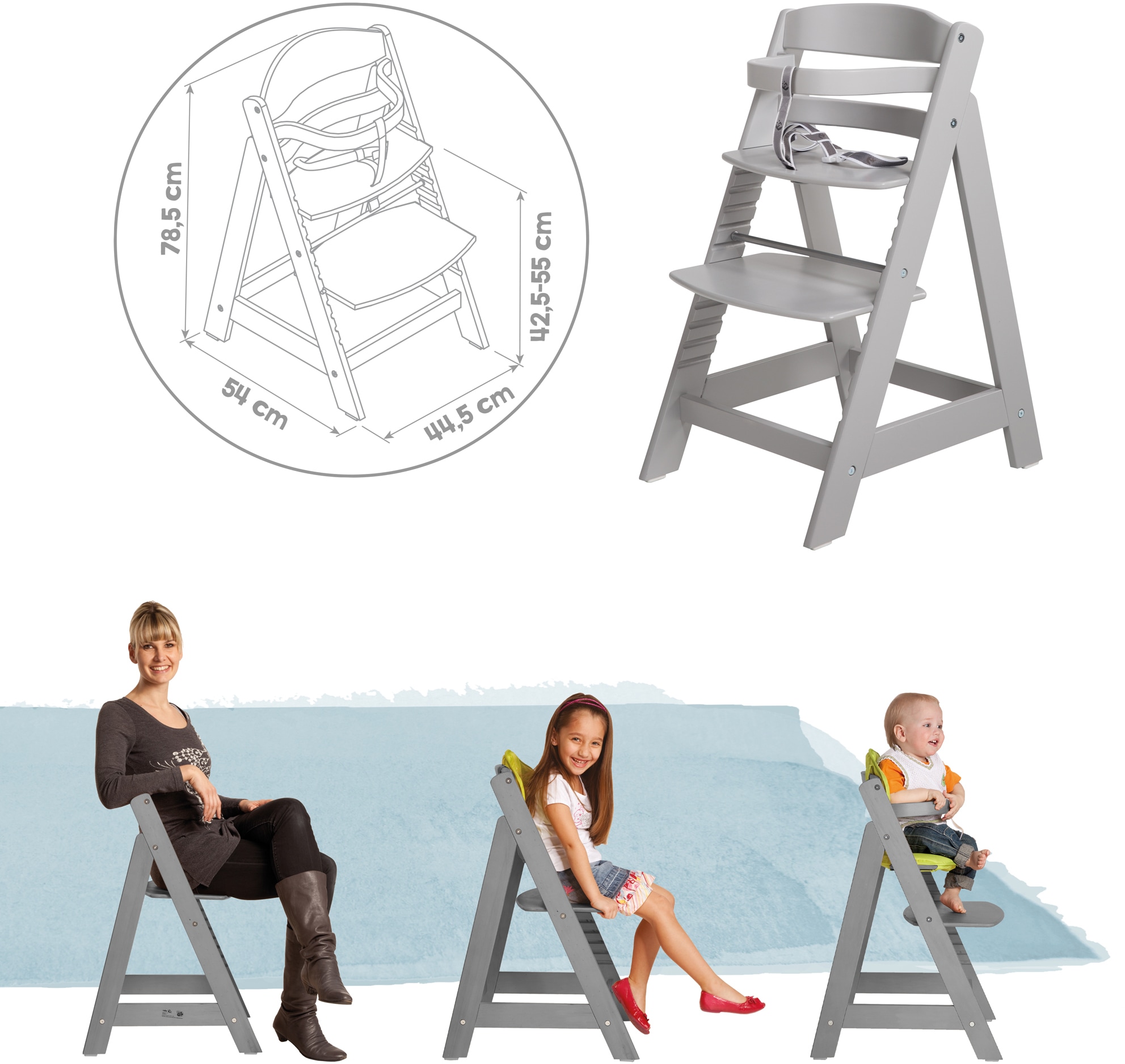roba® Hochstuhl »Treppenhochstuhl Sit up III, taupe«, aus Holz